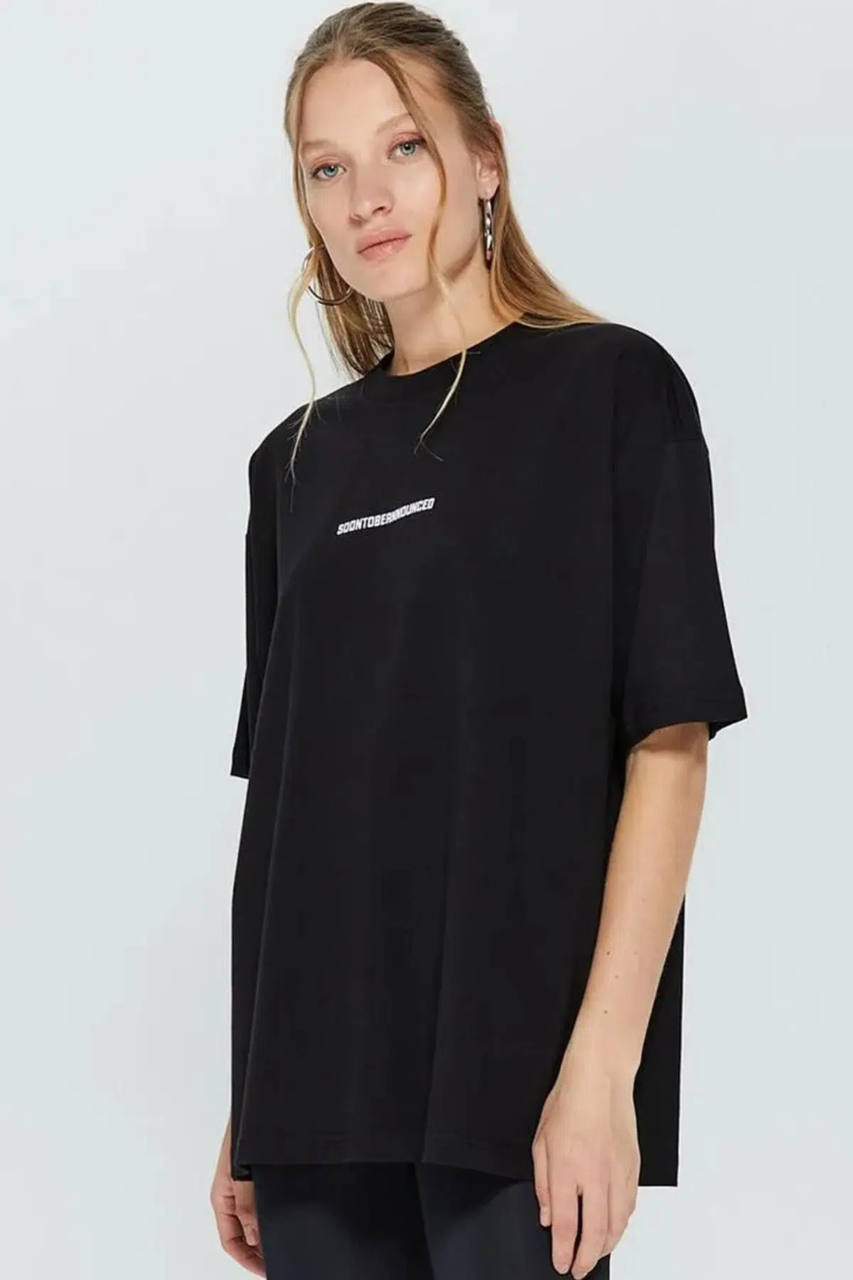 Soon To Be Announced Classic Oversize Unisex T-shirt Unisex Pamuklu Oversize Tişört Siyah