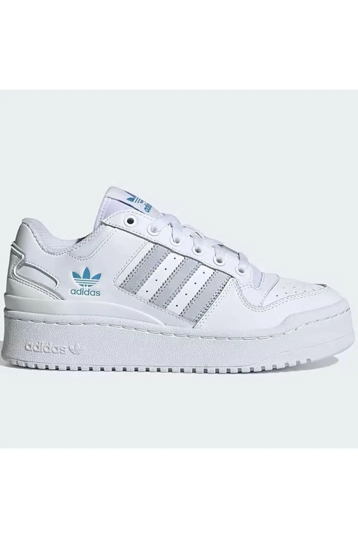 Adidas Forum Bold Stripes Leaher Womens Sneaker White Hakiki Deri Kadın Günlük Spor Ayakkabı Beyaz