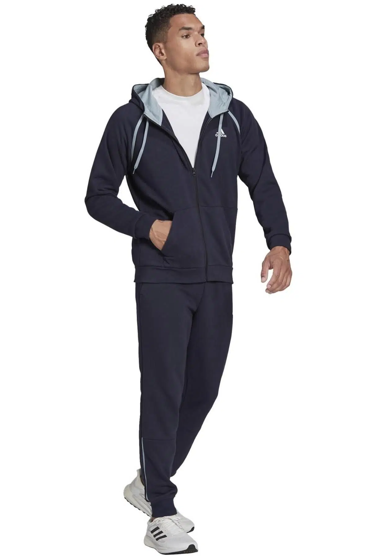 Adidas MTS Cotton Pip Tracksuit Blue Erkek Pamuklu Eşofman Takımı Mavi