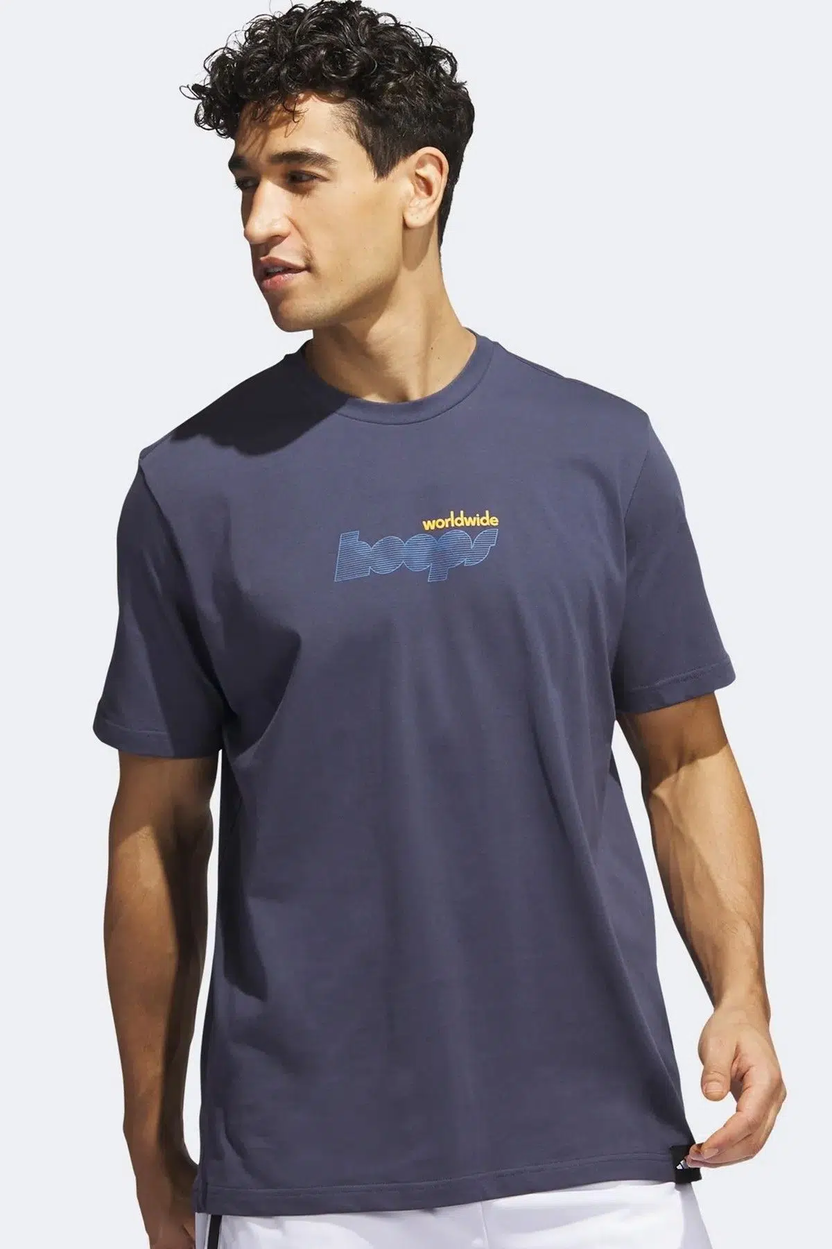 Adidas Worldwide Hoops Story Men's T-shirt Erkek Pamuk Tişört Lacivert