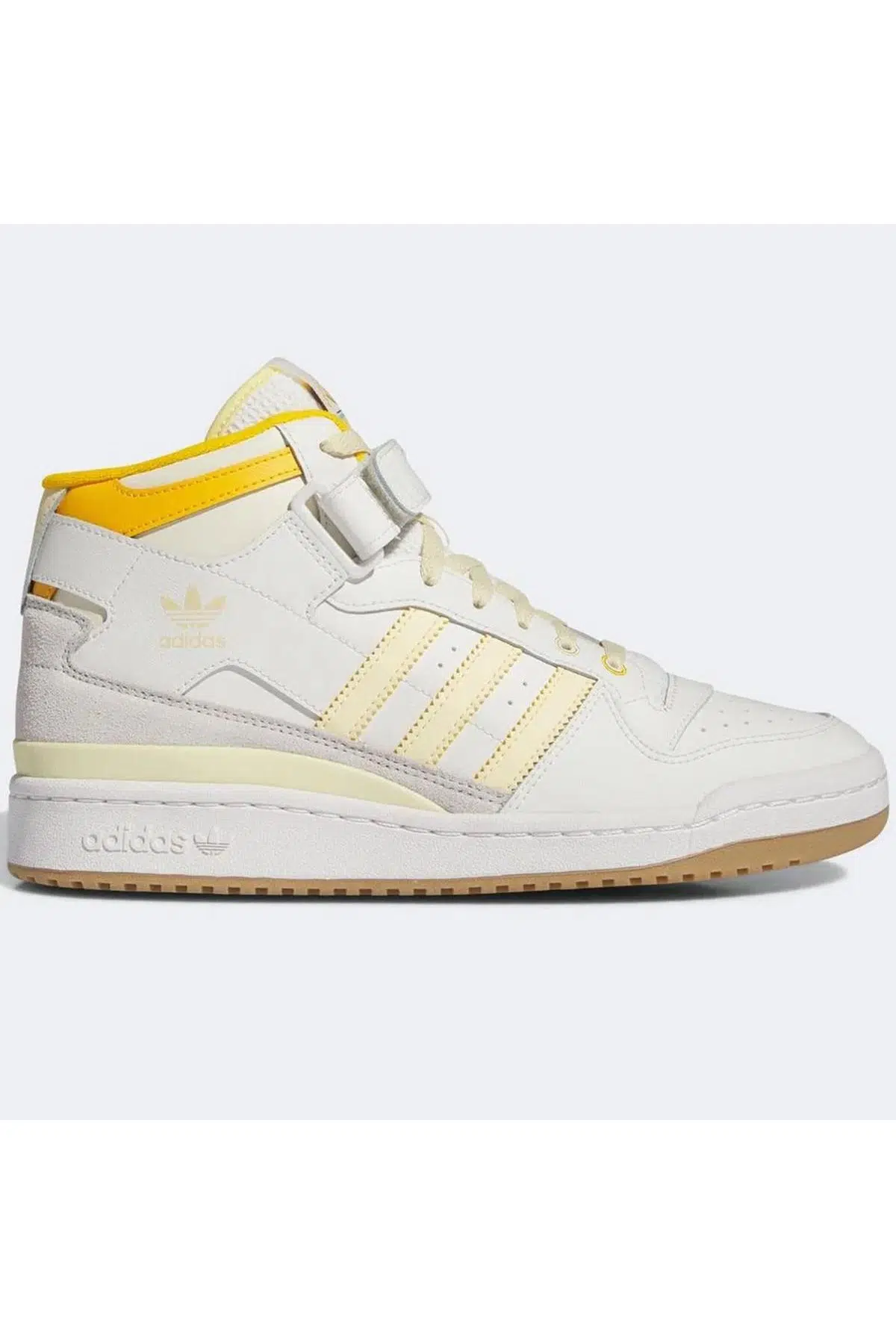 Adidas Orijinal Forum Mid Unisex Leather Sneaker Bilekli Hakiki Deri Günlük Spor Ayakkabı Beyaz Sarı