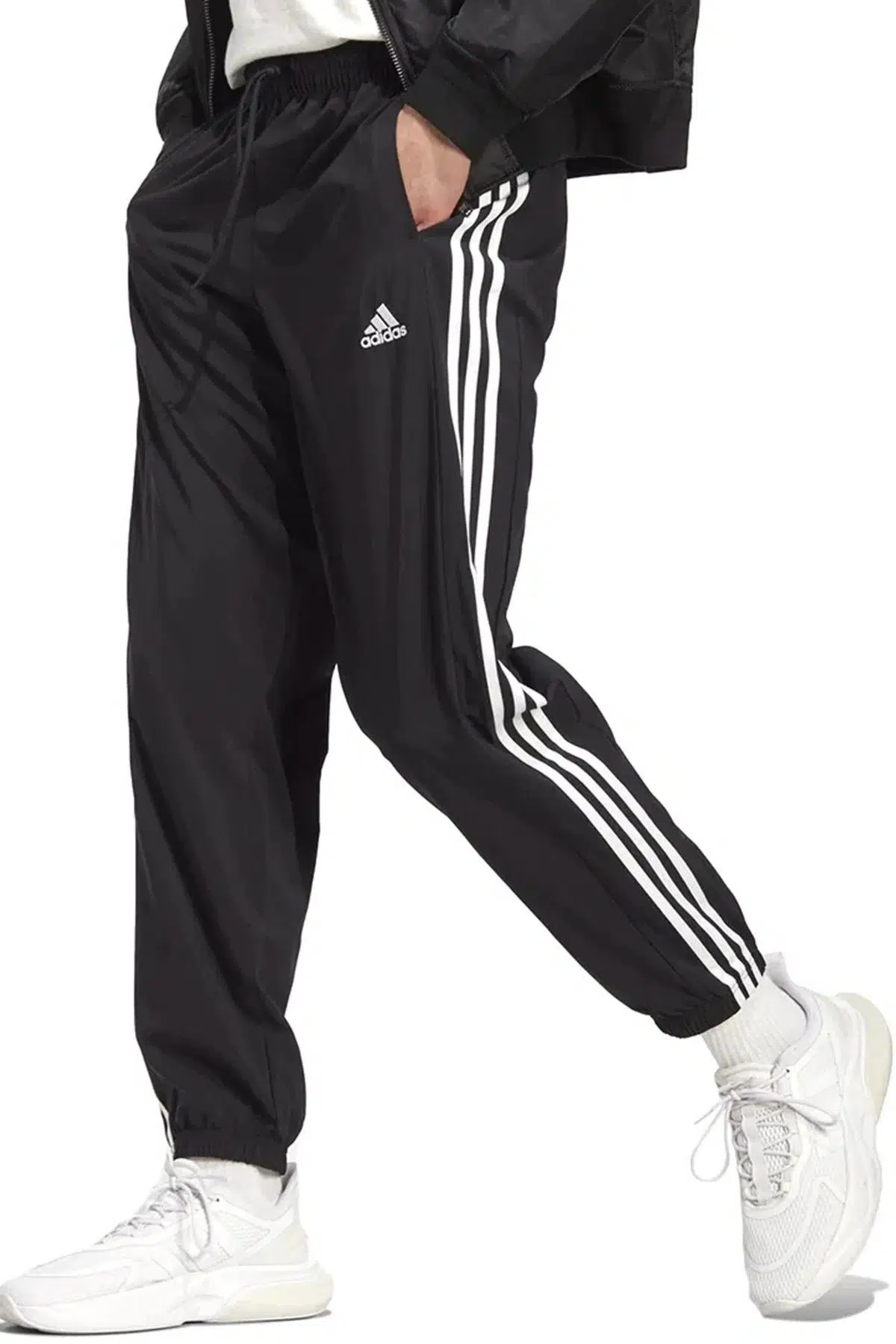 Adidas AEROREADY Essentials 3 Stripes Woven Pant Erkek Dokuma Eşofman Altı Siyah