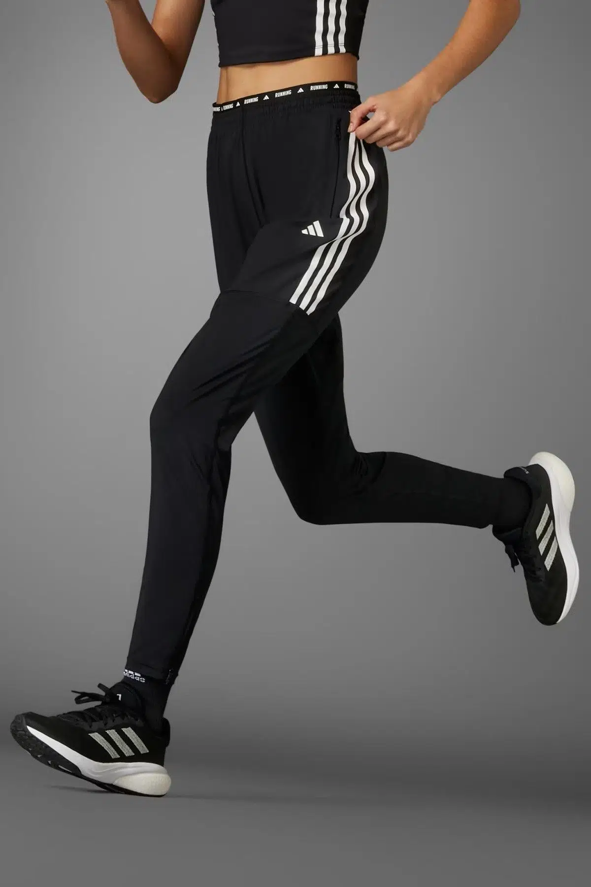 Adidas Own The Run 3 Stripes Running Pant Kadın Koşu Eşofman Altı Siyah