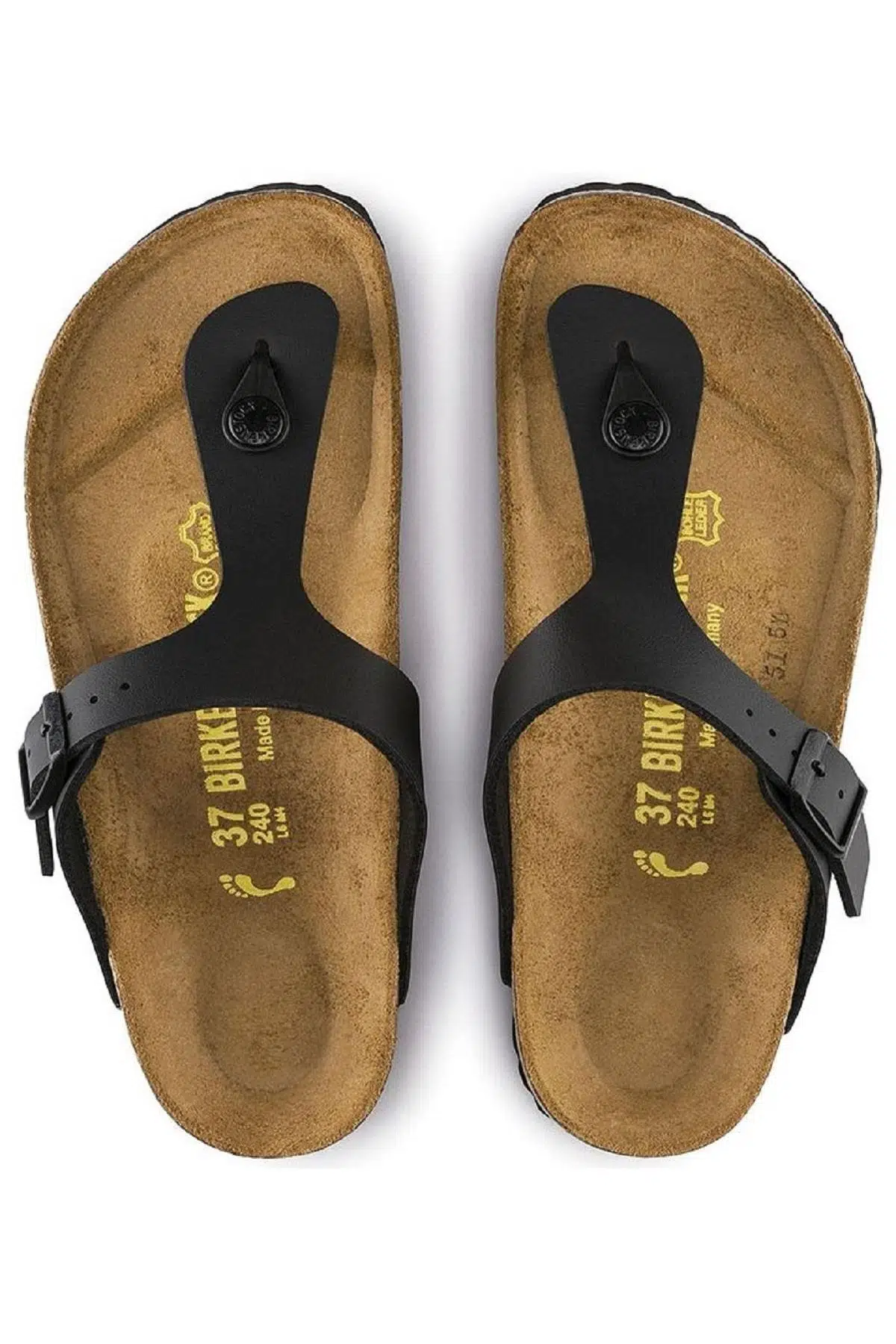 Birkenstock Gizeh Birko Flor Parmak Arası Unisex Geniş Kalıp Siyah Terlik