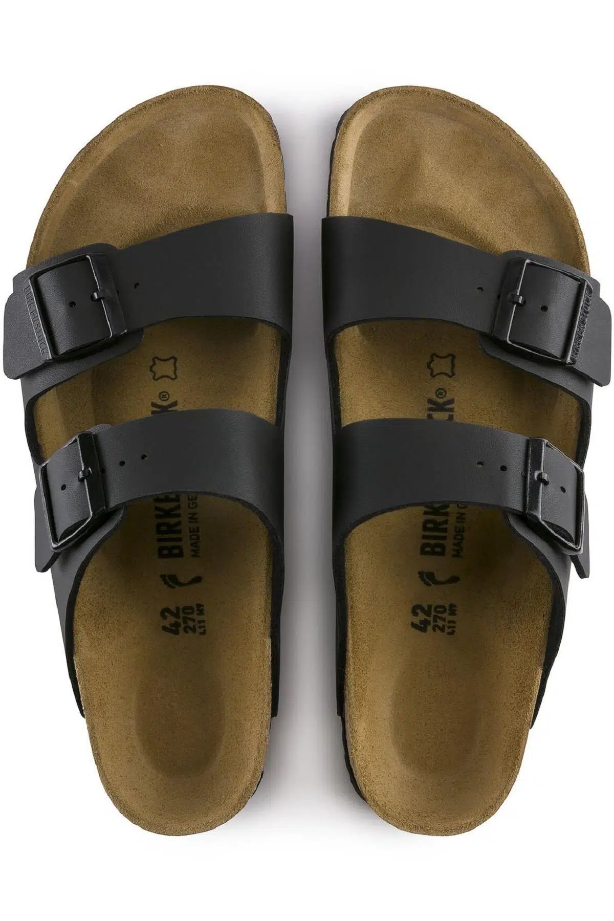 Birkenstock Arizona Birko Flor Çift Bantlı Geniş Kalıp Unisex Siyah Renk Terlik