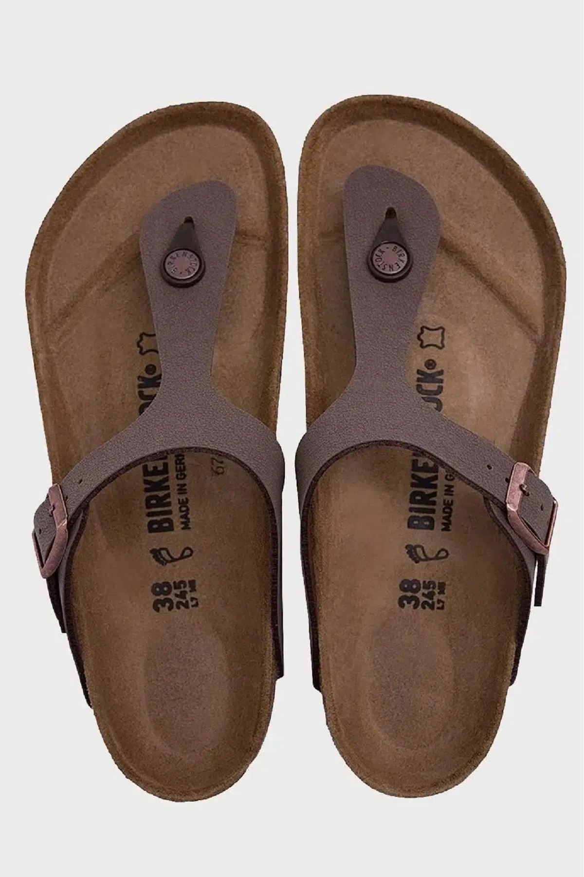 Birkenstock Gizeh Regularf Fit Rahat Kalıp Kahve Unisex Mantar Deri Terlik