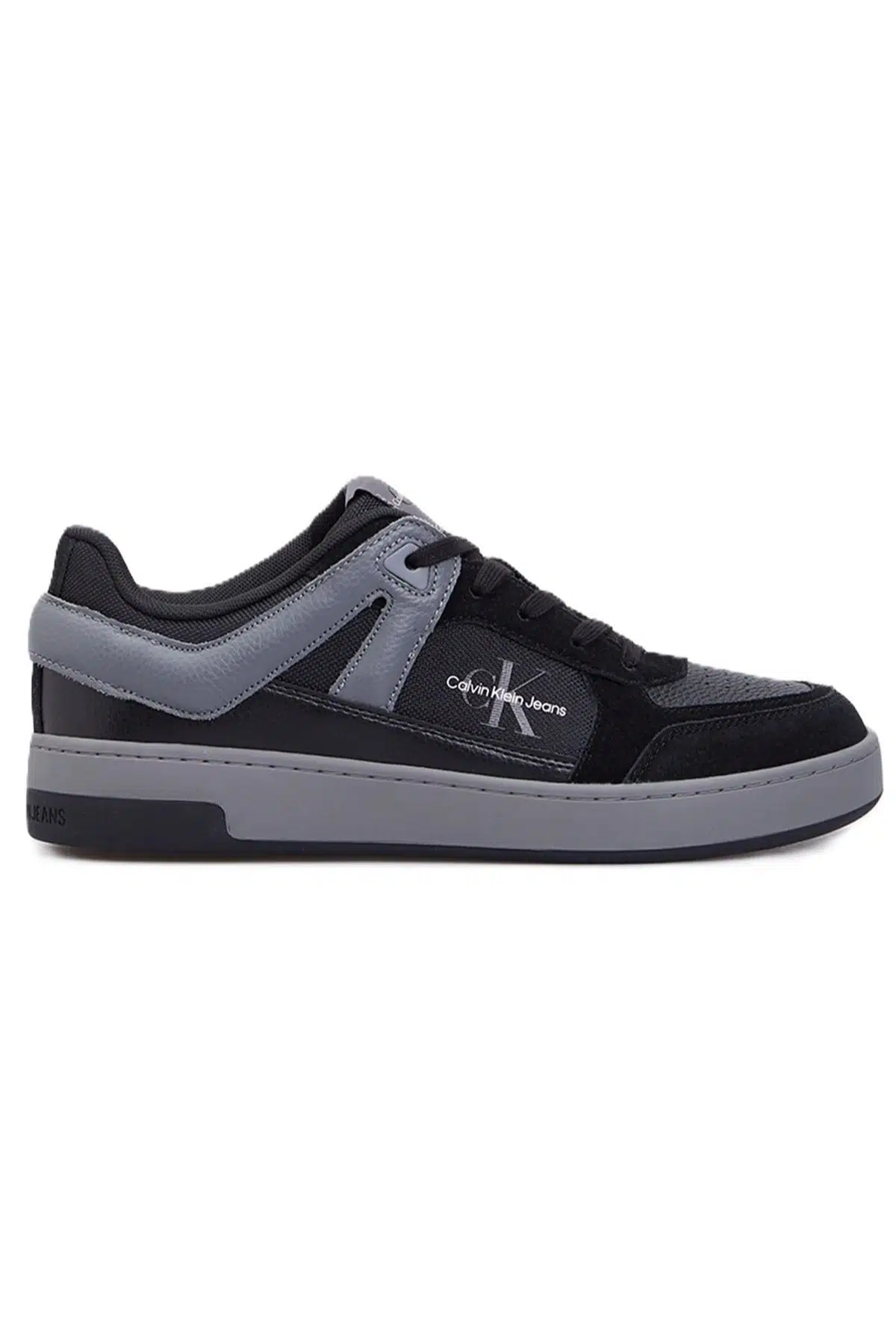 Calvin Klein Basket Clup Low Laceup Leather Mens Sneaker Hakiki Deri Erkek Günlük Spor Ayakkabı Siyah