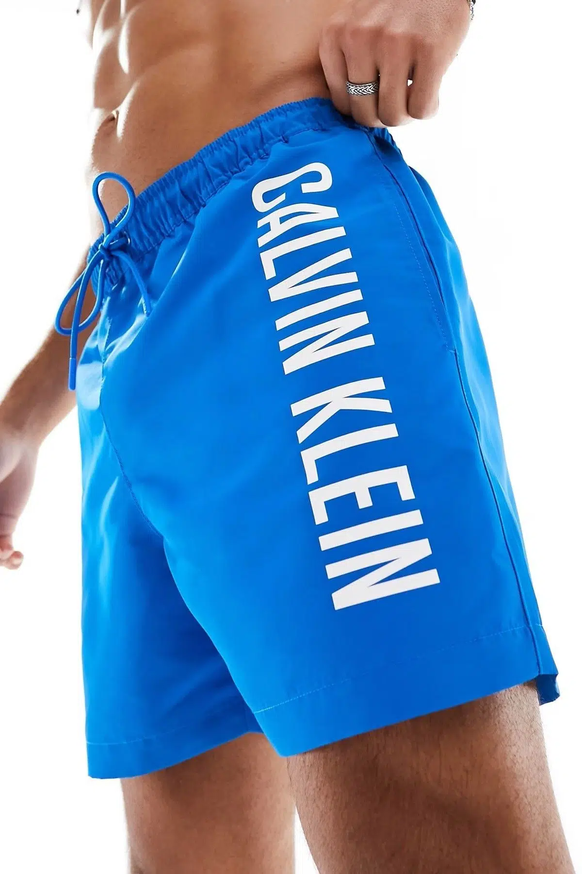 Calvin Klein Intense Power Medium Drawstring Swim Short Erkek Orta Boy Yüzme Şortu Mavi
