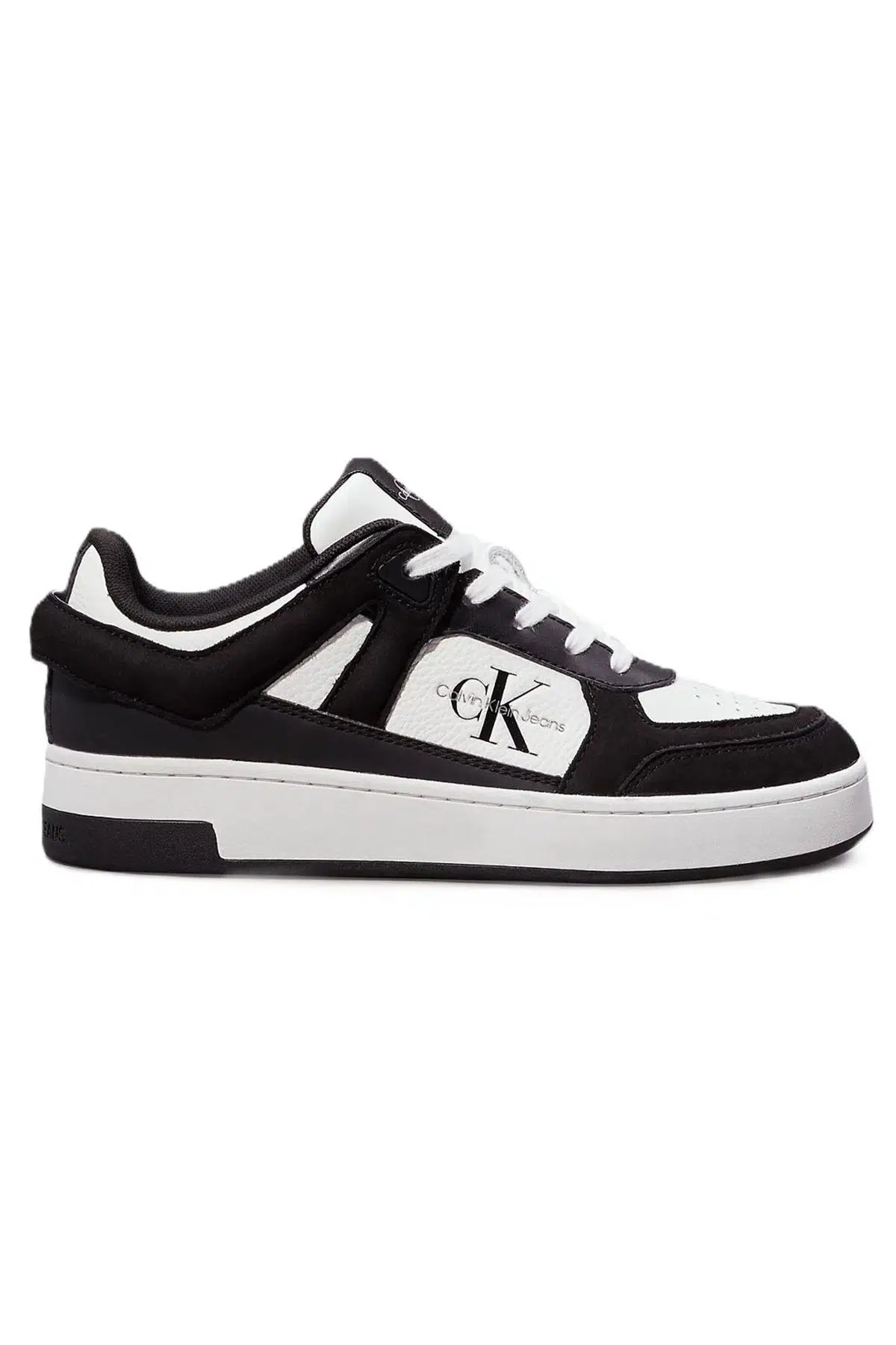 Calvin Klein Cupsole Low Leather Unisex Sneaker Hakiki Deri Günlük Spor Ayakkabı Siyah Beyaz
