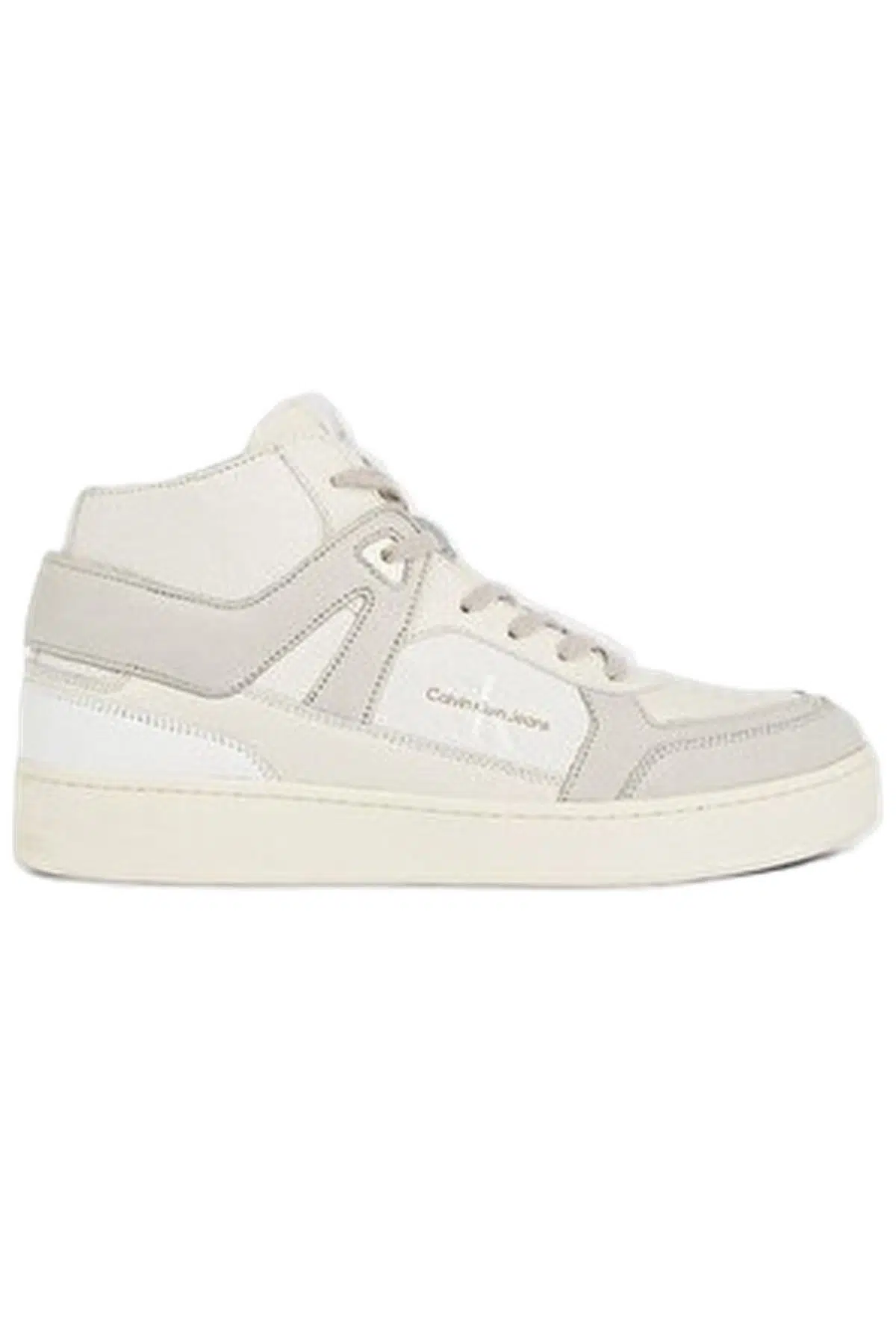Calvin Klein Cupsole Mid Leather Mens Sneaker Hakiki Deri Erkek Günlük Spor Ayakkabı Krem