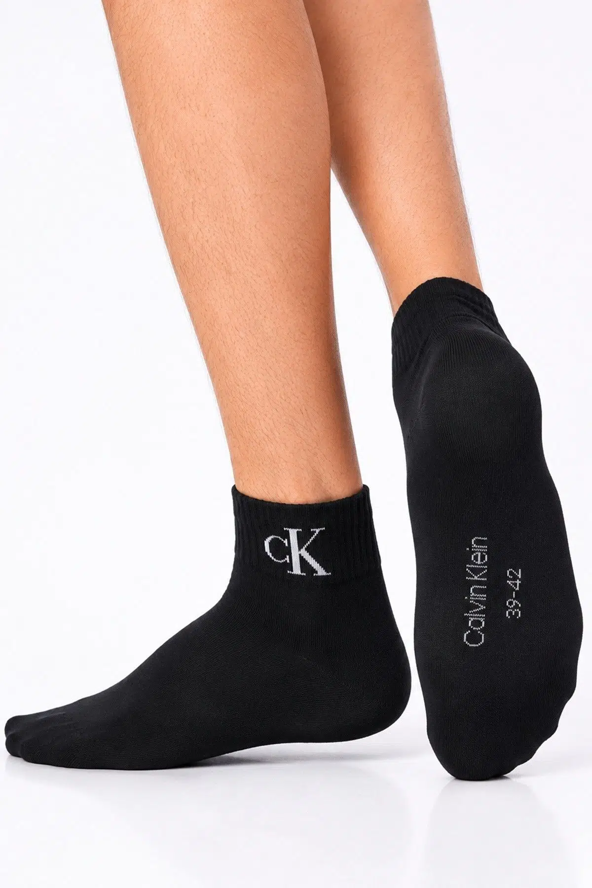 Calvin Klein Jeans Organik Cotton 2 Pack Sock Black Pamuklu Patik Soket Çorap 2 li Pkt Siyah