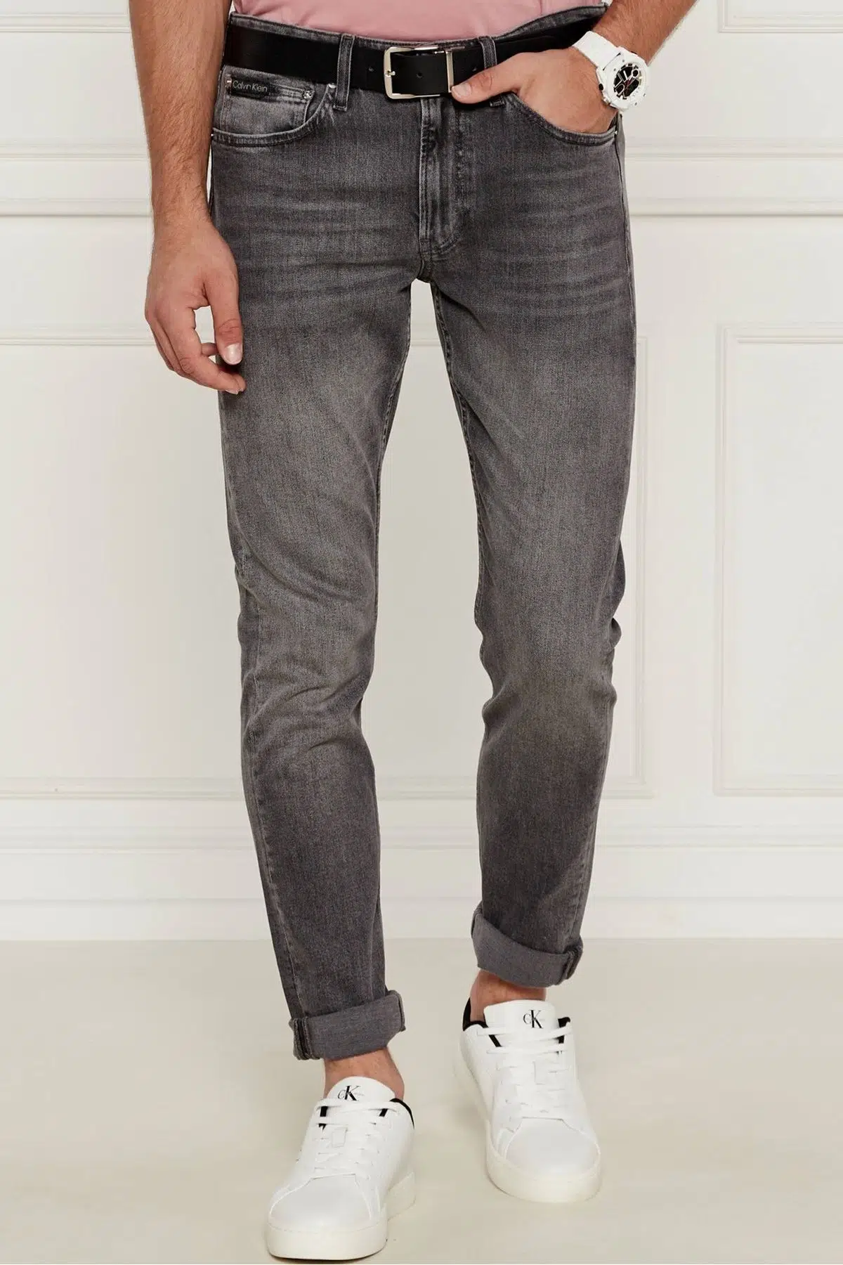 Calvin Klein Men's Slim Taper Jean Erkek Kot Pantolon Koyu Gri