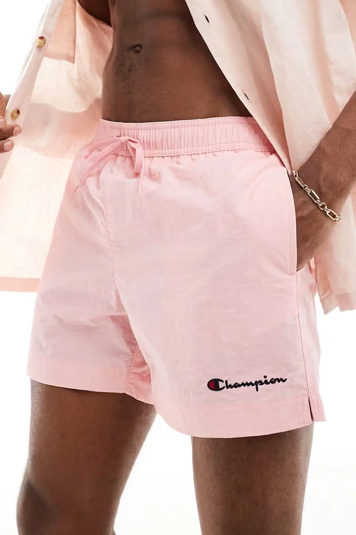 Champion Beach Shorts Erkek Su itici Mayo Şort Pembe