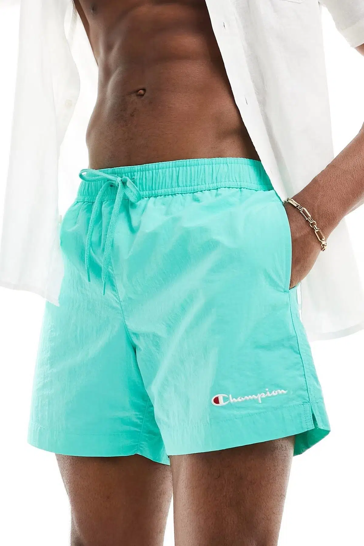 Champion Beach Shorts Erkek Su itici Mayo Şort Turkuaz
