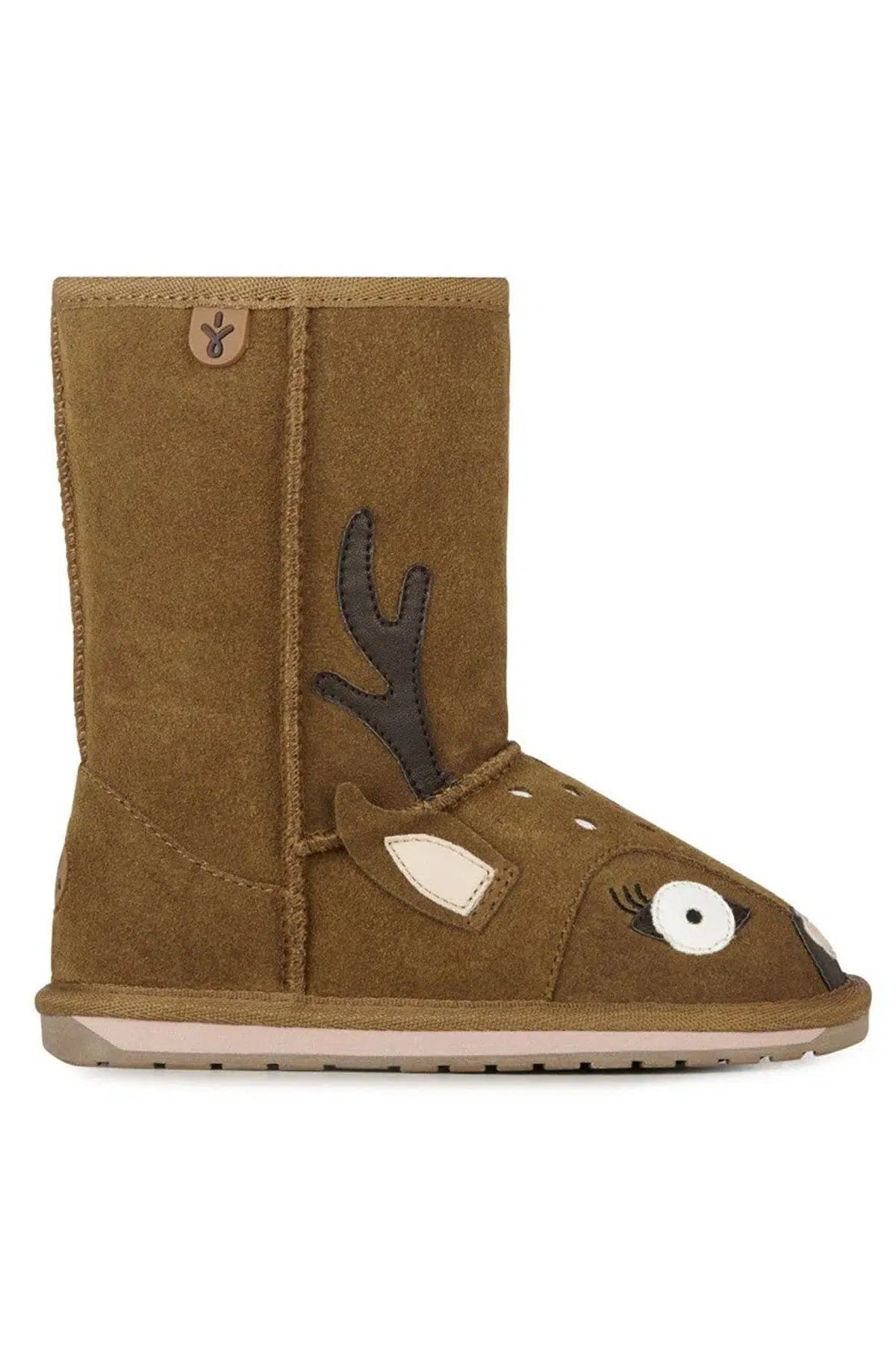 EMU Australia Leather Deer Walker Girl's Boot Kız Çocuk Koyun Derisi Koyun Kürkü Bot Kahverengi