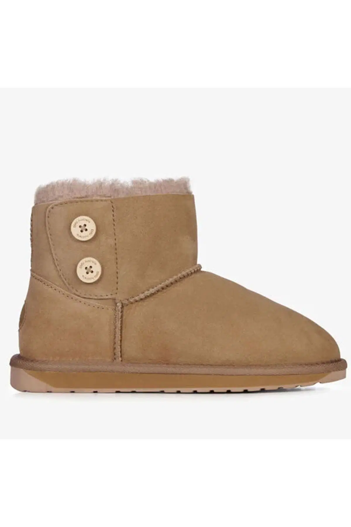 EMU Australia Leather Piction Boot Kadın Koyun Derisi Koyun Kürkü Bot Bej