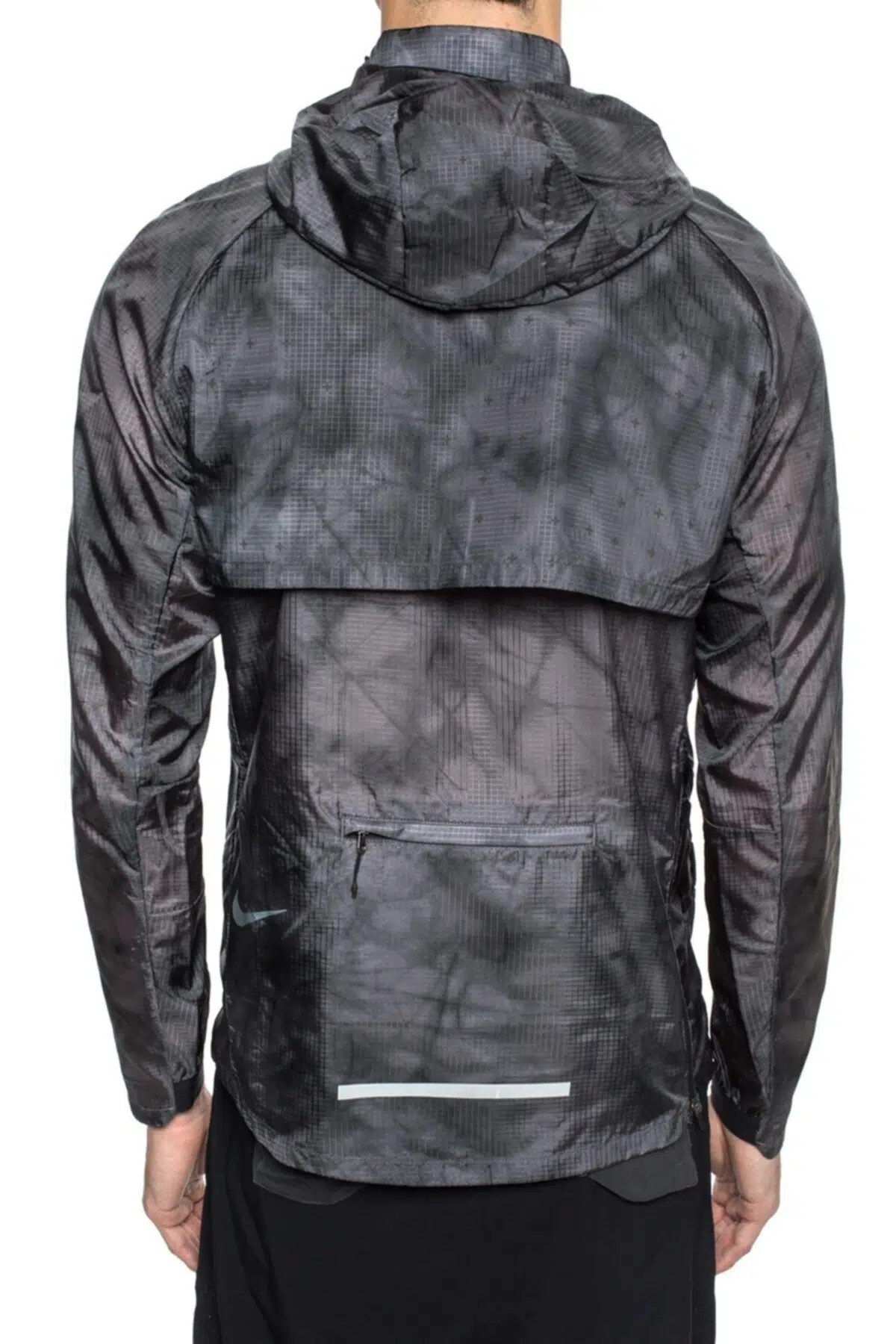 Erkek Siyah Gri Tech Pack Running Hooded Ceket