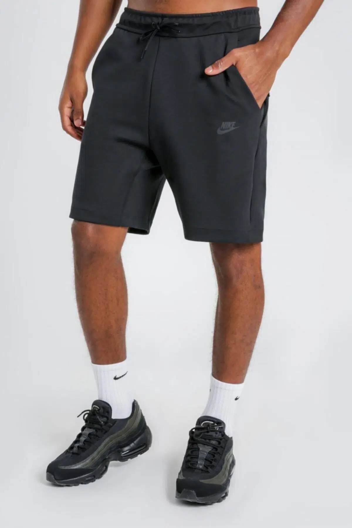 Erkek Siyah Tech Fleece Şort