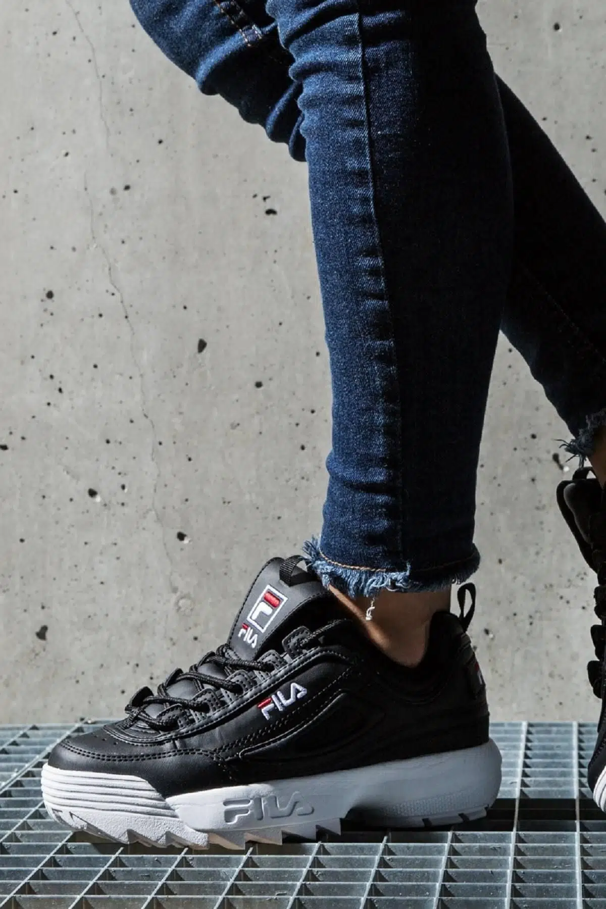 Fila Disruptor Low Unisex Sneaker Siyah Yüksek Taban Günlük Spor Ayakkabı