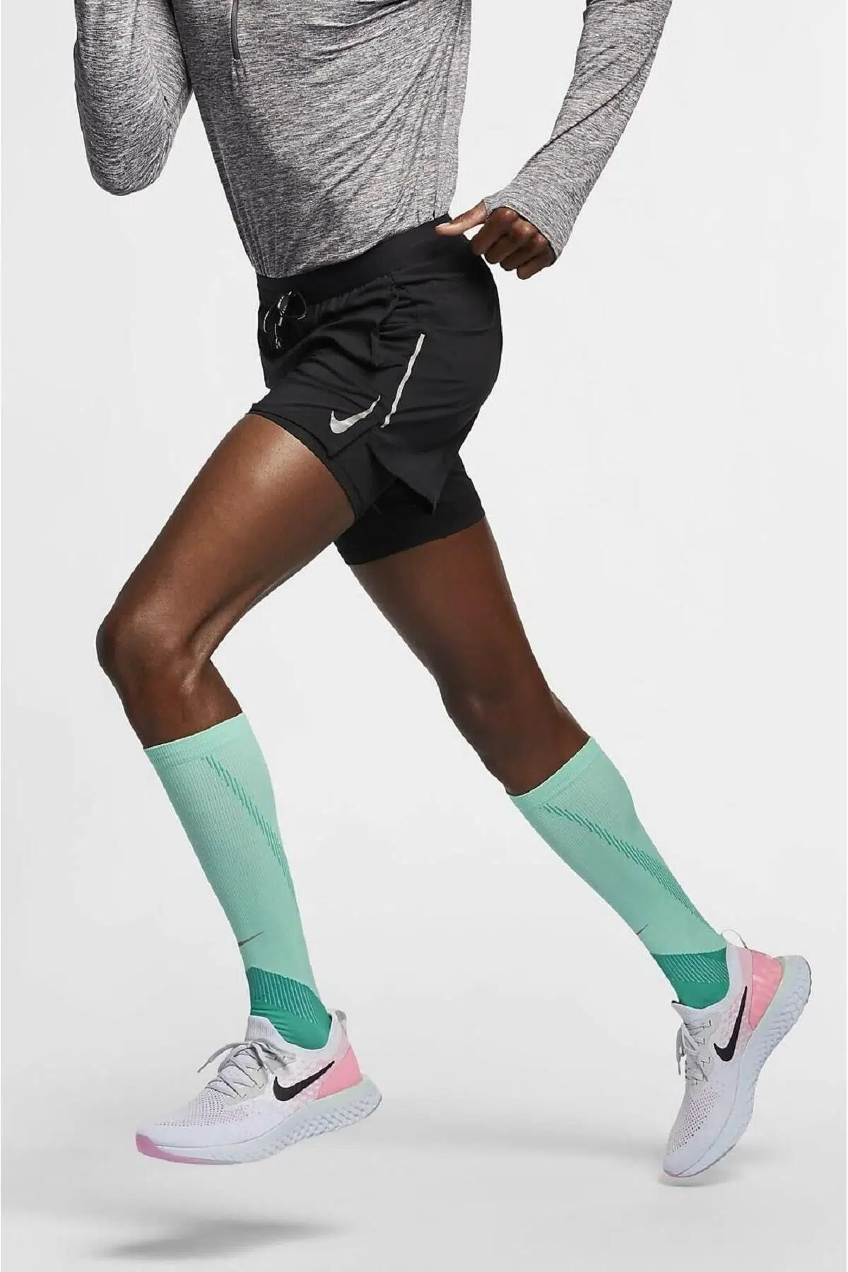 Nike Flex Stride Mens 5" 2 in 1 Running Shorts Taytlı Siyah Koşu Taytı