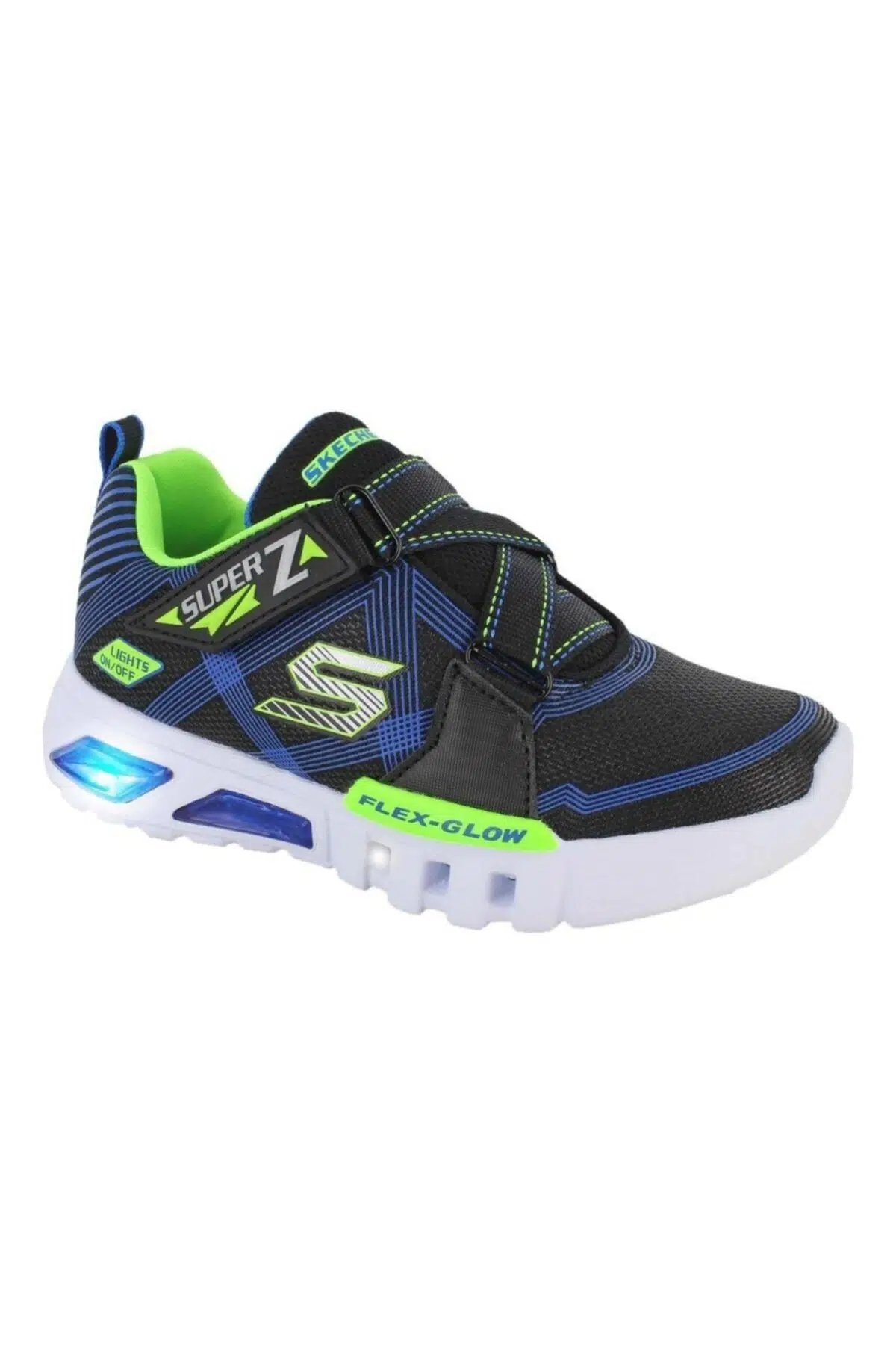 Skechers FLEX-GLOW - PARROX Işıklı Çocuk Siyah Spor Ayakkabı