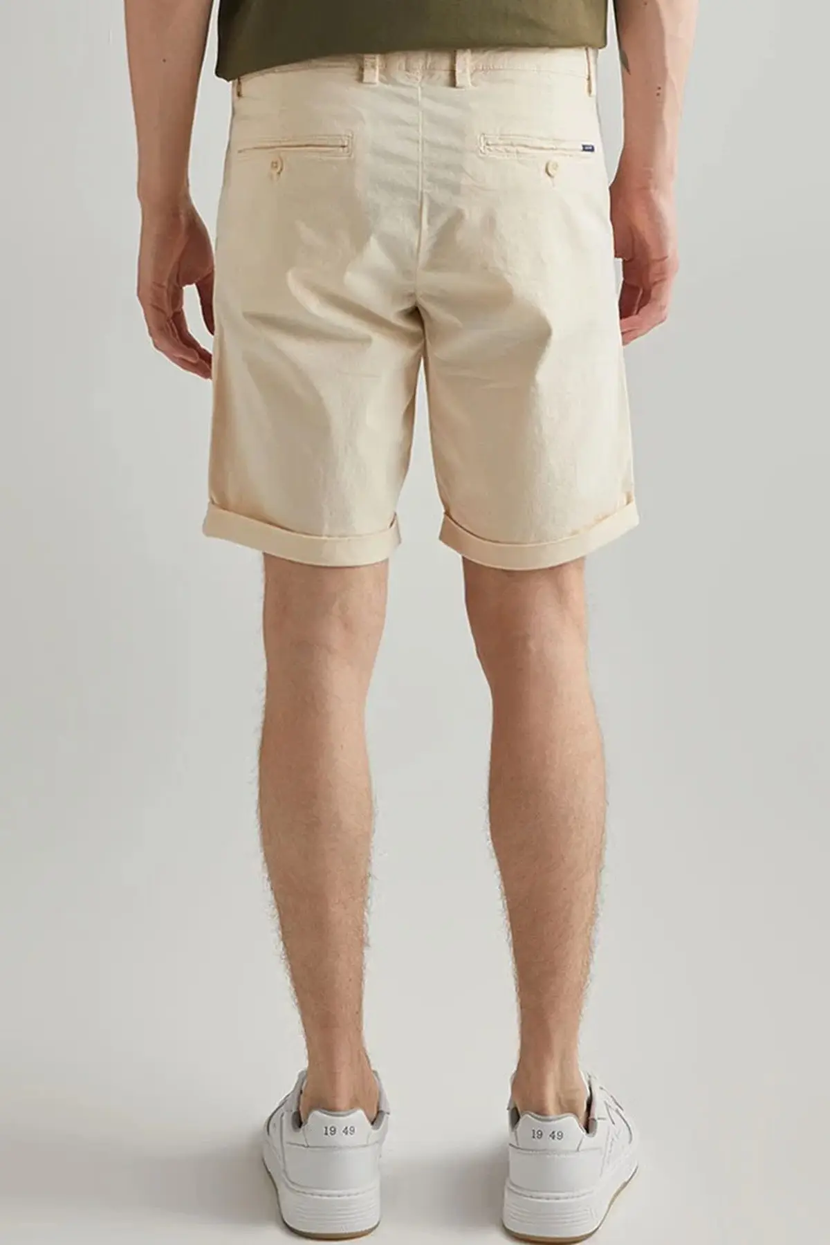 205043-130 GANT Men's Regular Fit Allister Sunfaded Chino Bermuda Cream Shorts Erkek Kanvas Bermuda Şort Krem