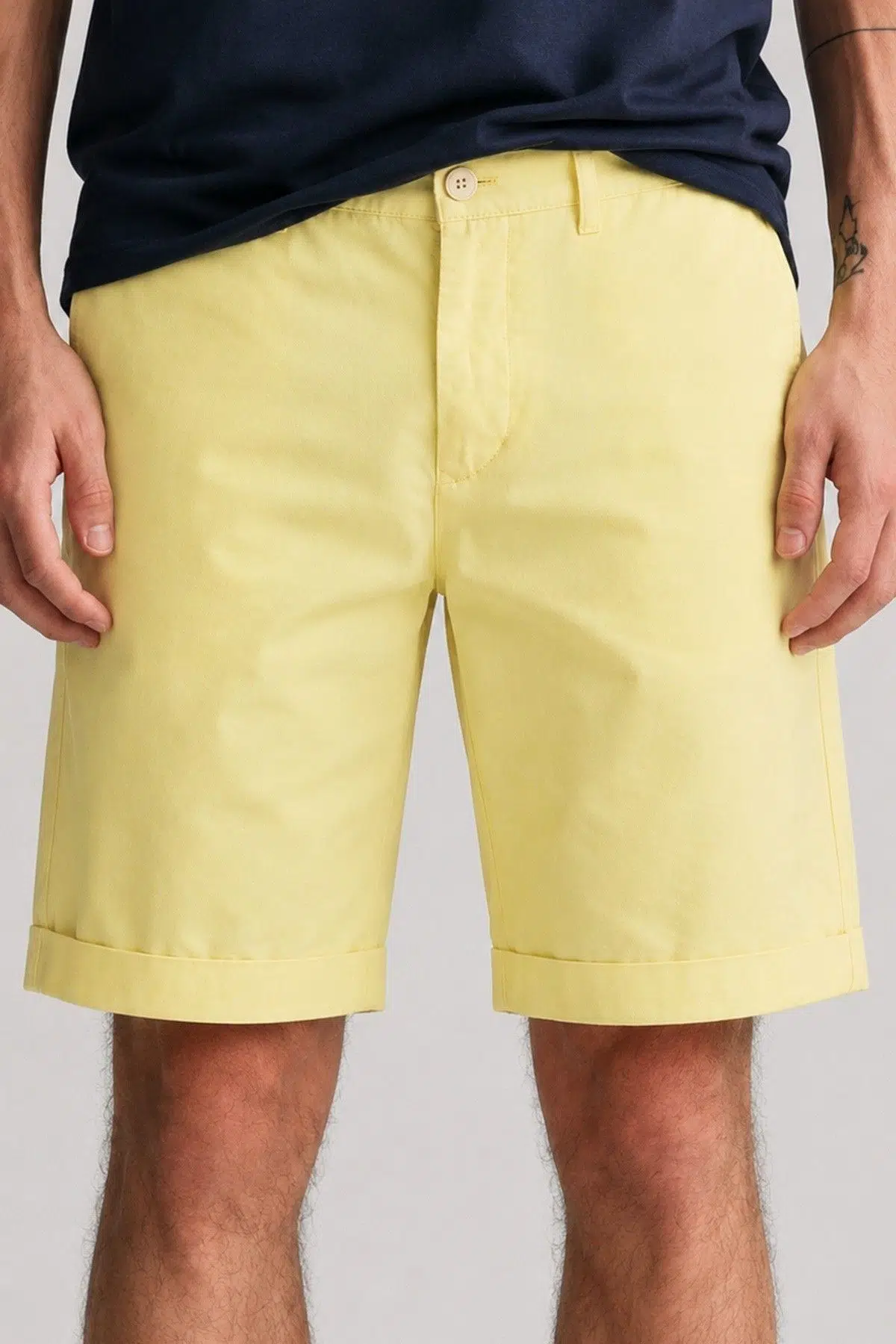 GANT Men's Regular Fit Allister Sunfaded Chino Bermuda Yellow Shorts Erkek Kanvas Bermuda Şort Sarı