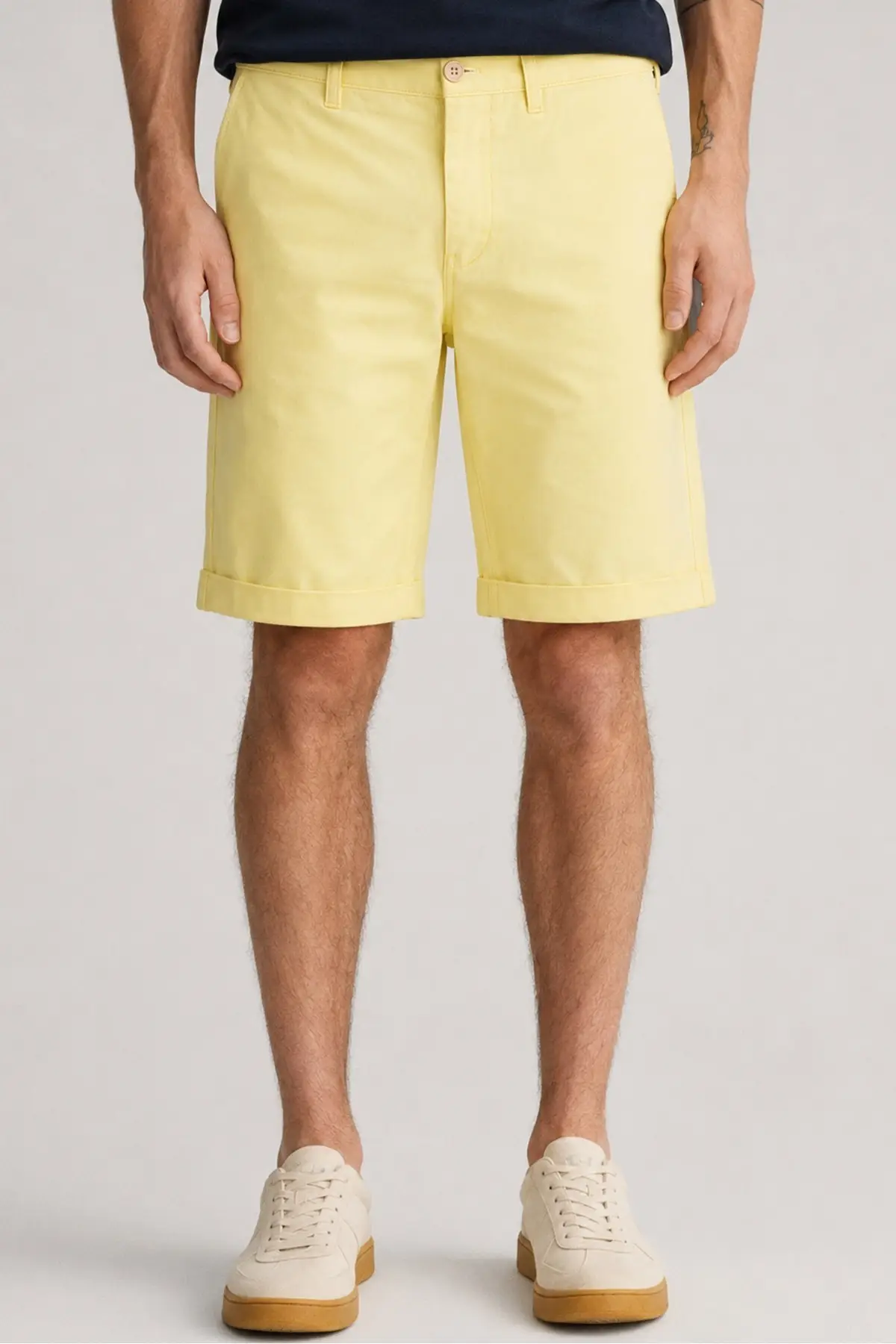 205043-721 GANT Men's Regular Fit Allister Sunfaded Chino Bermuda Yellow Shorts Erkek Kanvas Bermuda Şort Sarı