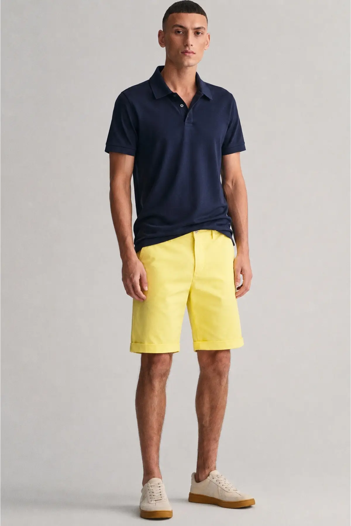 205043-721 GANT Men's Regular Fit Allister Sunfaded Chino Bermuda Yellow Shorts Erkek Kanvas Bermuda Şort Sarı