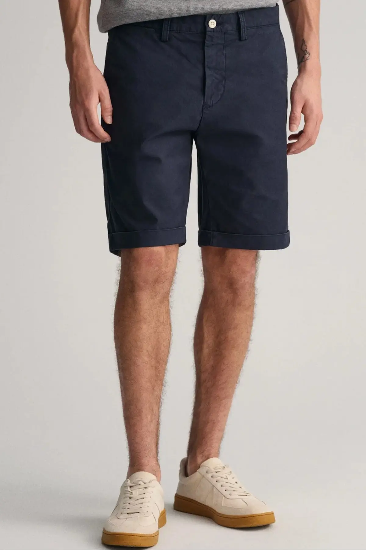 205043-410 GANT Men's Regular Fit Allister Sunfaded Chino Bermuda Navy Shorts Erkek Kanvas Bermuda Şort Lacivert