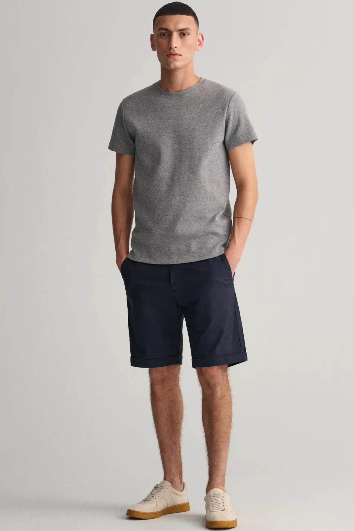 205043-410 GANT Men's Regular Fit Allister Sunfaded Chino Bermuda Navy Shorts Erkek Kanvas Bermuda Şort Lacivert