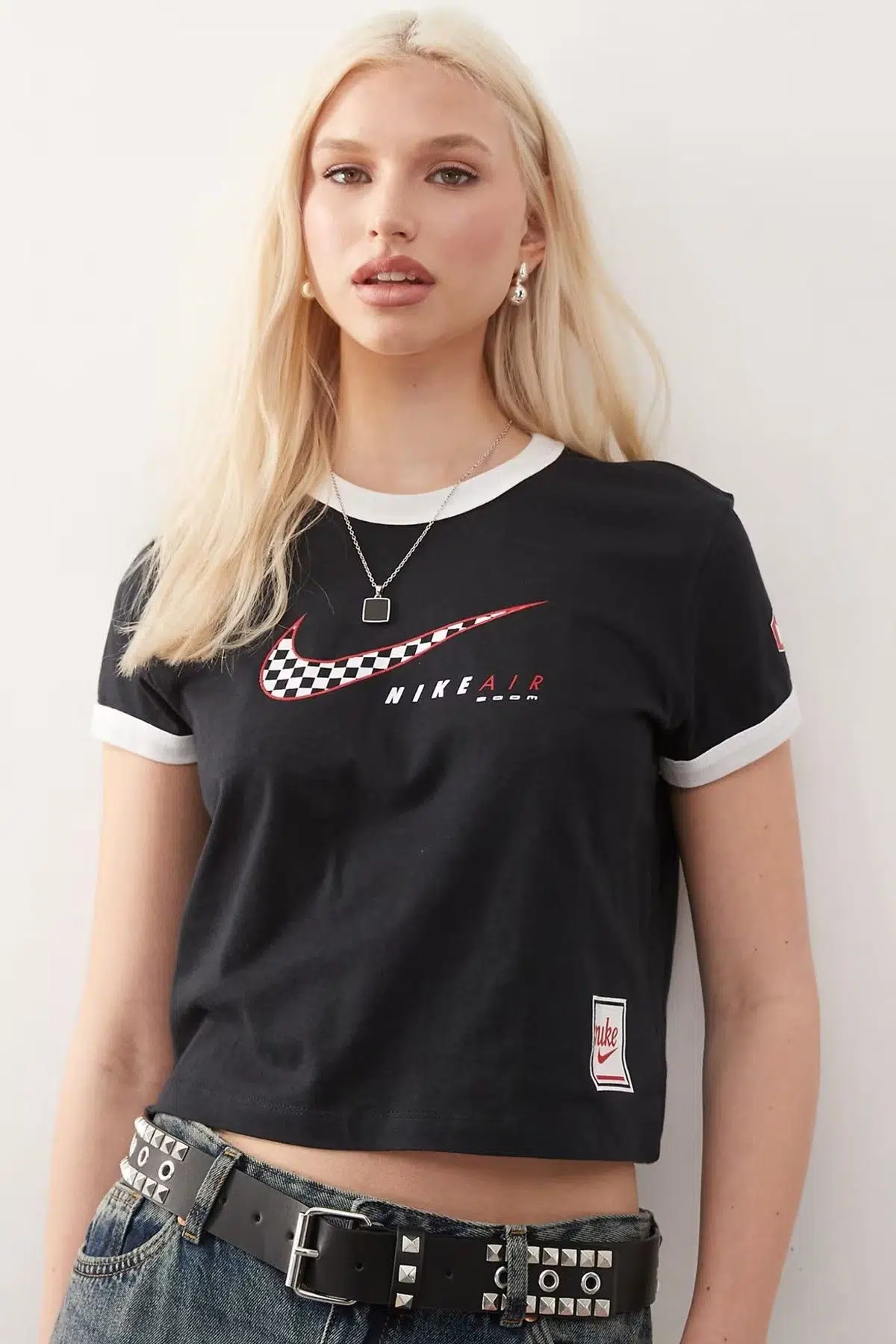 Nike Air Zoom Club SS Tee Moto RGR Womens Black Tshirt Kısa Kollu Kadın Tişört Siyah