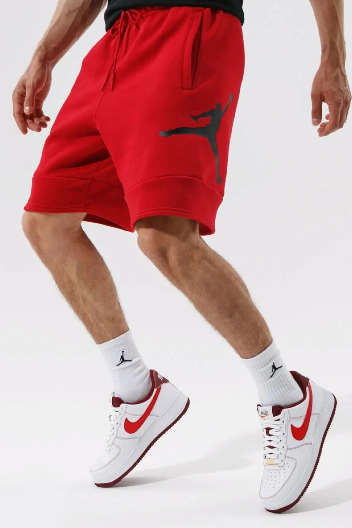 Jordan Jumpman Air Fleece Şardonlu Kırmız Şort 