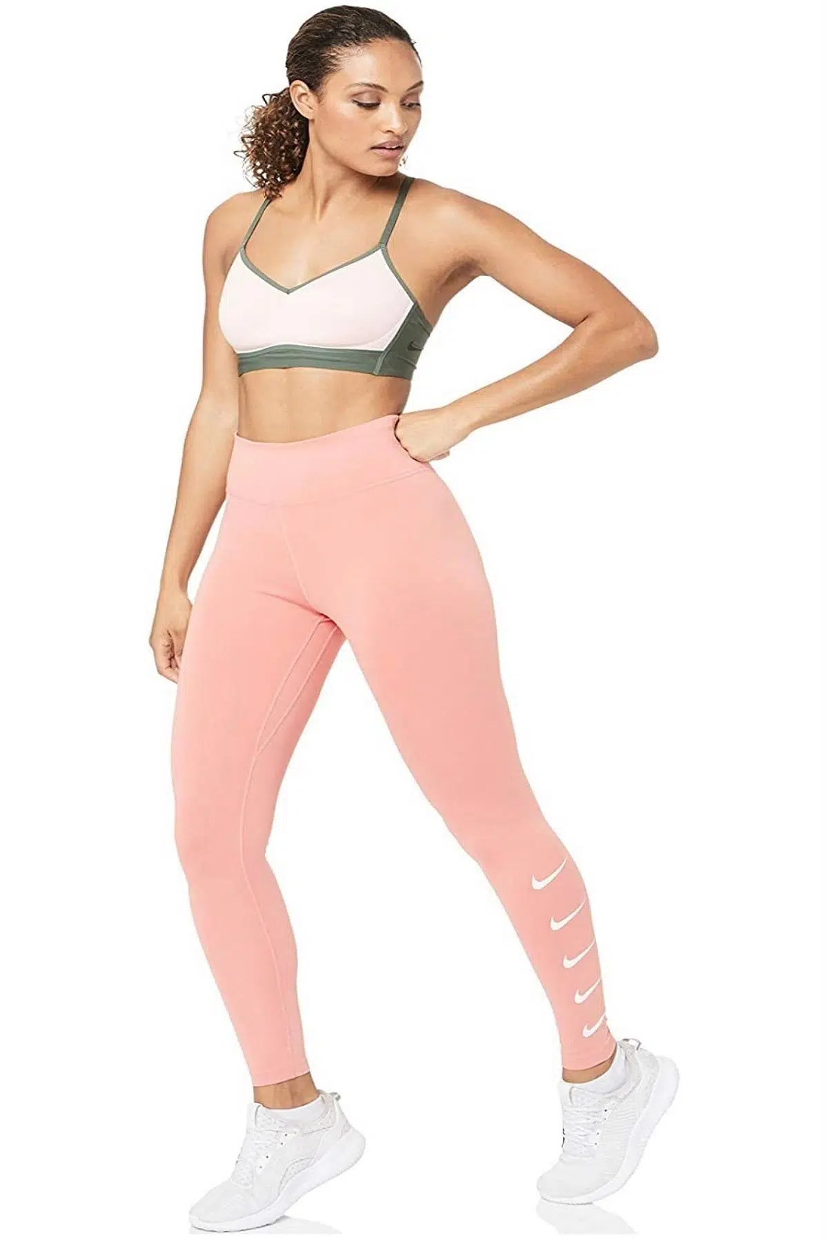 Nike Kadın Pembe Swoosh 7/8 Running Leggings Spor Tayt Cv8356 606