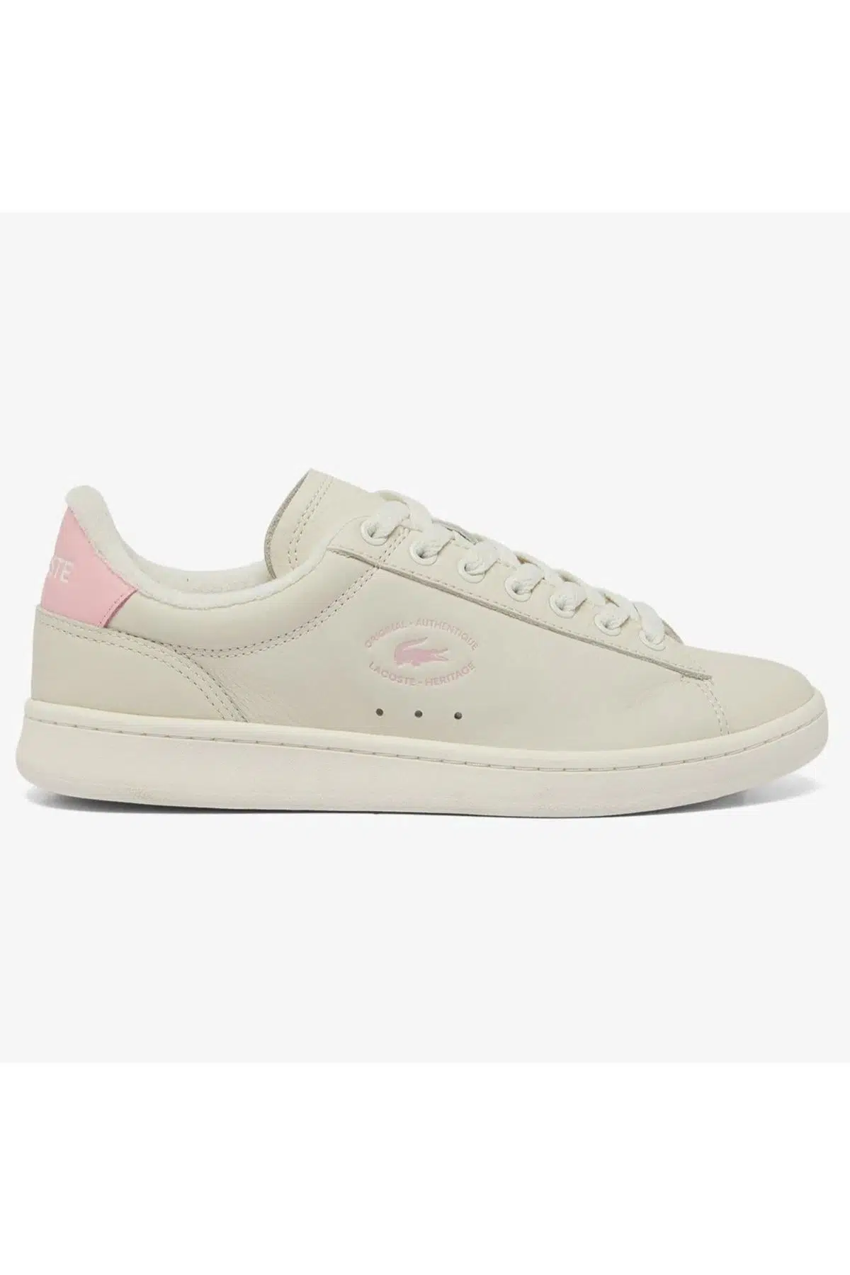 Lacoste Carnaby Set Leather Womens Sneaker Hakiki Deri Kadın Günlük Spor Ayakkabı Krem