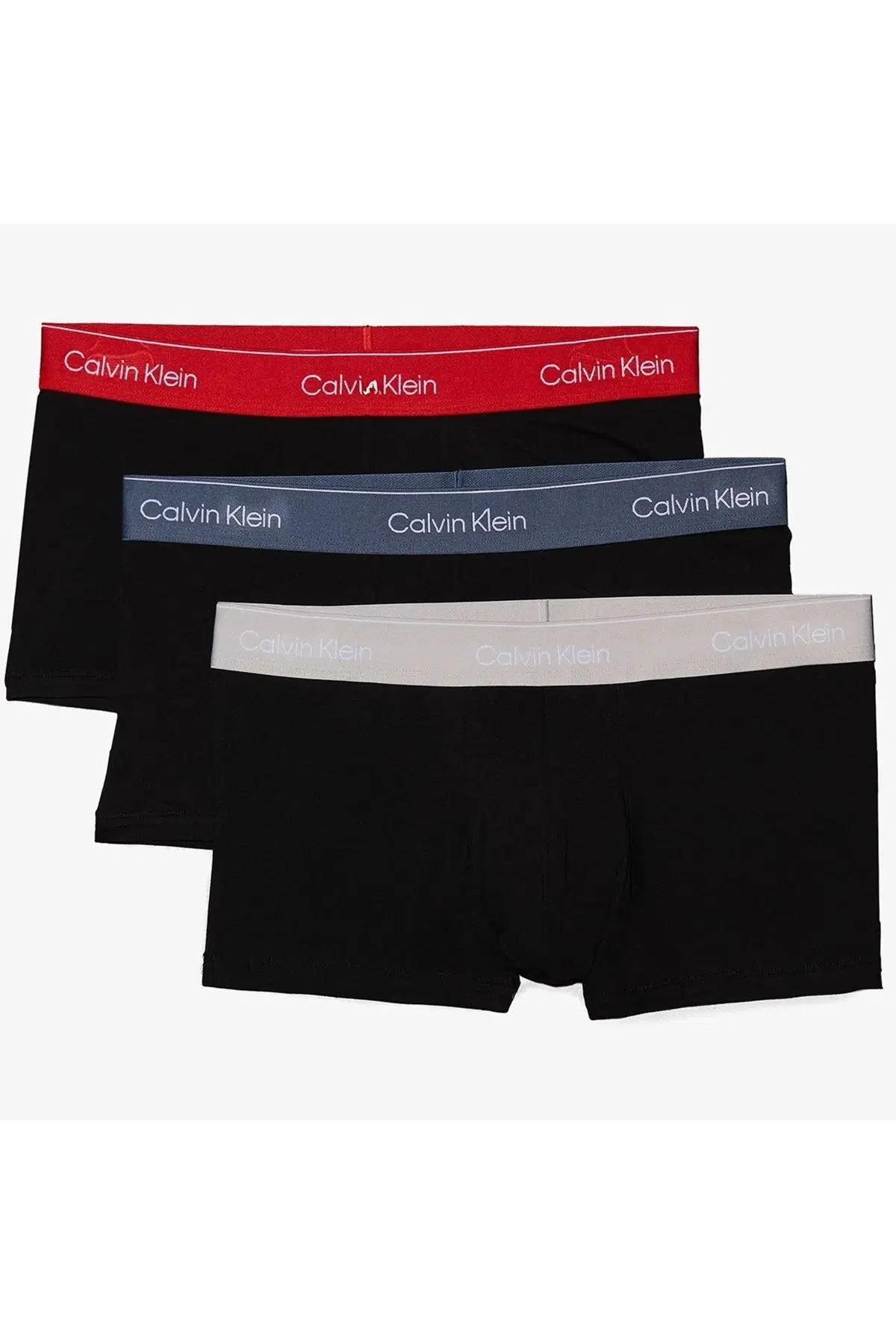Calvin Klein Icon Cotton Stretch 3 Pack Trunk Erkek 3'lü Paket Pamuklu Boxer Siyah
