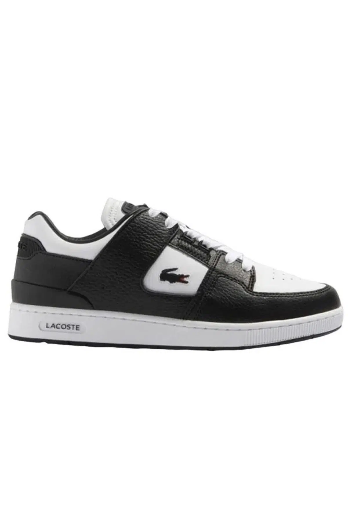 Lacoste Court Cage Leather Mens Sneaker Hakiki Deri Erkek Günlük Spor Ayakkabı Siyah