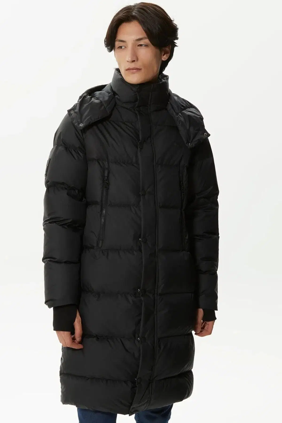 Lacoste Down Fill Parka Black Uzun Boy Kaz Tüyü Dolgulu Çıkartılabilir Kapüşonlu Erkek Parka Siyah
