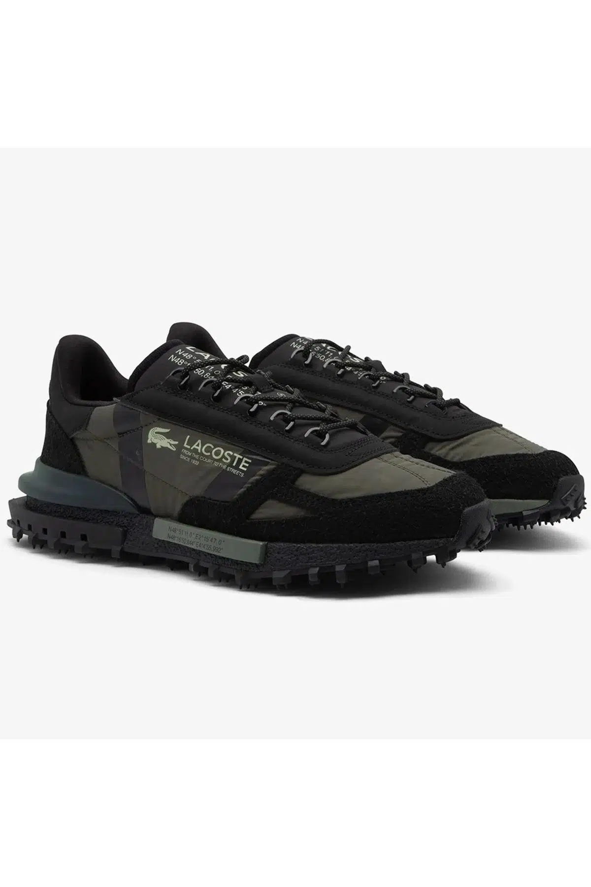 Lacoste Elite Active Leather Mens Sneaker Hakiki Deri Erkek Günlük Spor Ayakkabı Haki