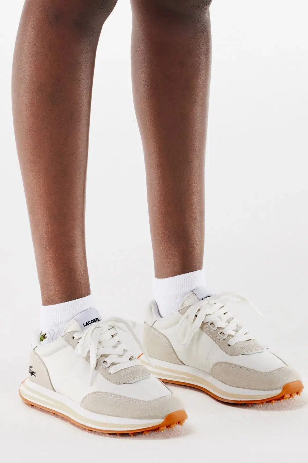 Lacoste L-Spin Leather Womens Sneaker Hakiki Deri Kadın Günlük Spor Ayakkabı Krem