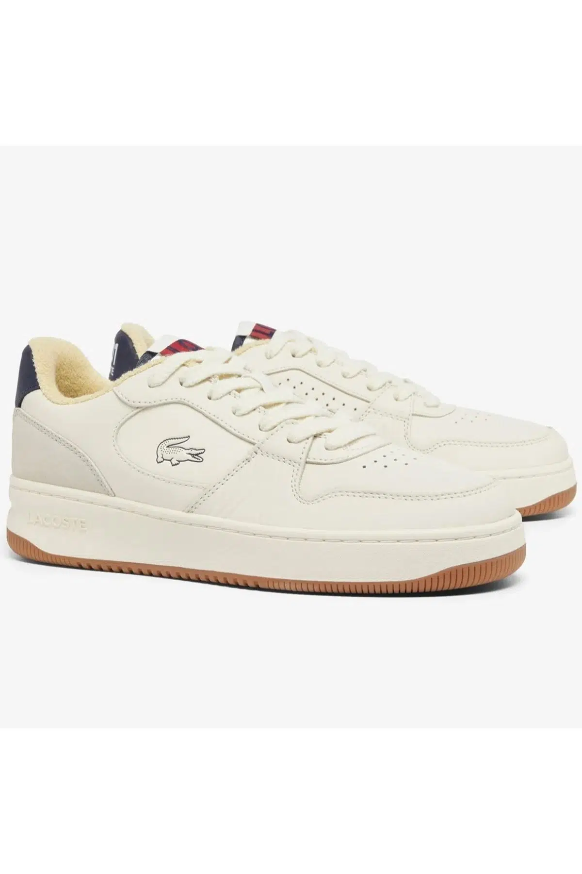 Lacoste L001 224 9 SMA Leather Mens Sneaker Hakiki Deri Erkek Günlük Spor Ayakkabı Krem