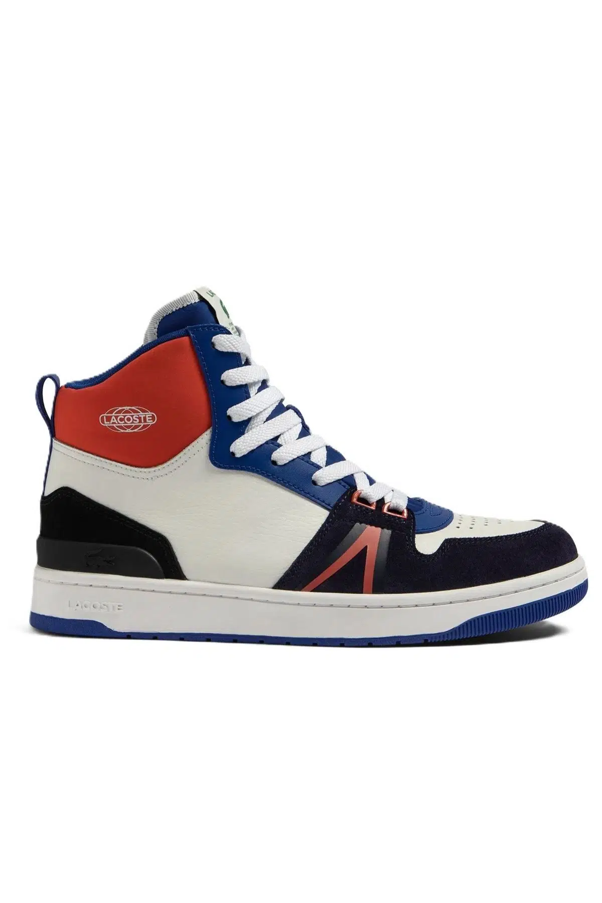 Lacoste L001 Mid Leather Mens Sneaker Hakiki Deri Bilekli Erkek Günlük Spor Ayakkabı Beyaz
