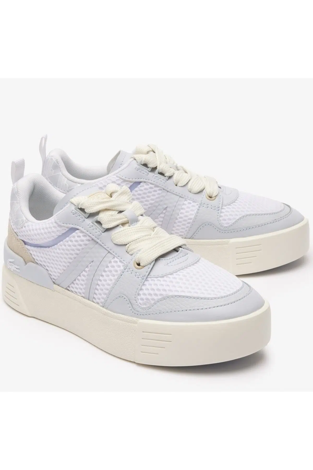 Lacoste L002 Womens Sneaker Suni Deri Tekstil Kadın Günlük Spor Ayakkabı Beyaz