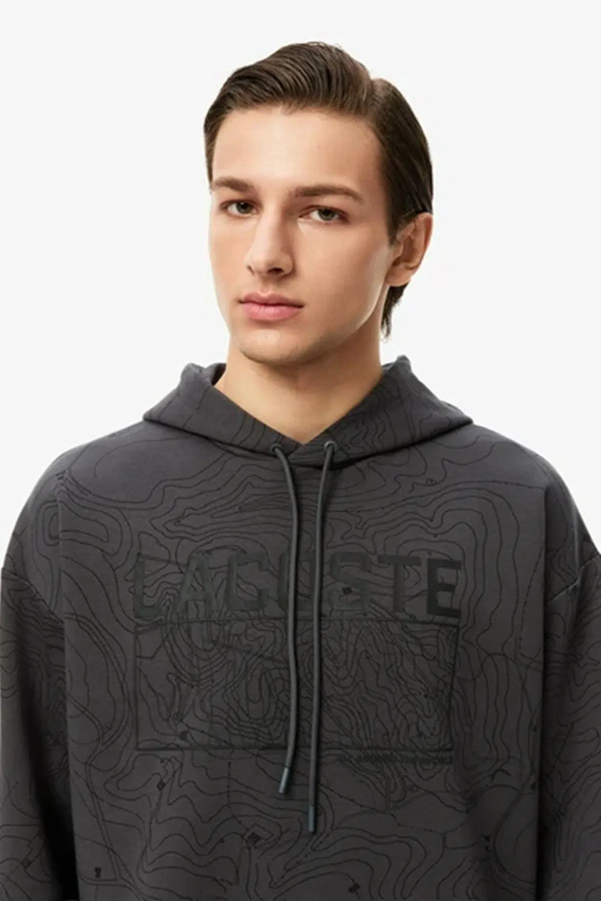 Lacoste Men's Oversize Fit Full Zip Hoodie Sweatshirt Erkek Ayarlanabilir Kapüşonlu Organik Pamuk Sweatshirt Siyah