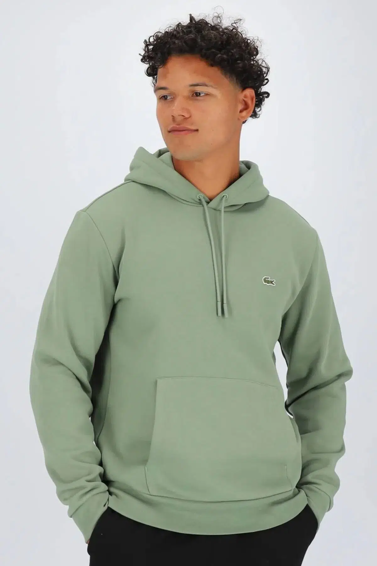 Lacoste Men's Classic Fit Kapüşonlu Yaka Organik Pamuk Erkek Sweatshirt Açık Yeşil