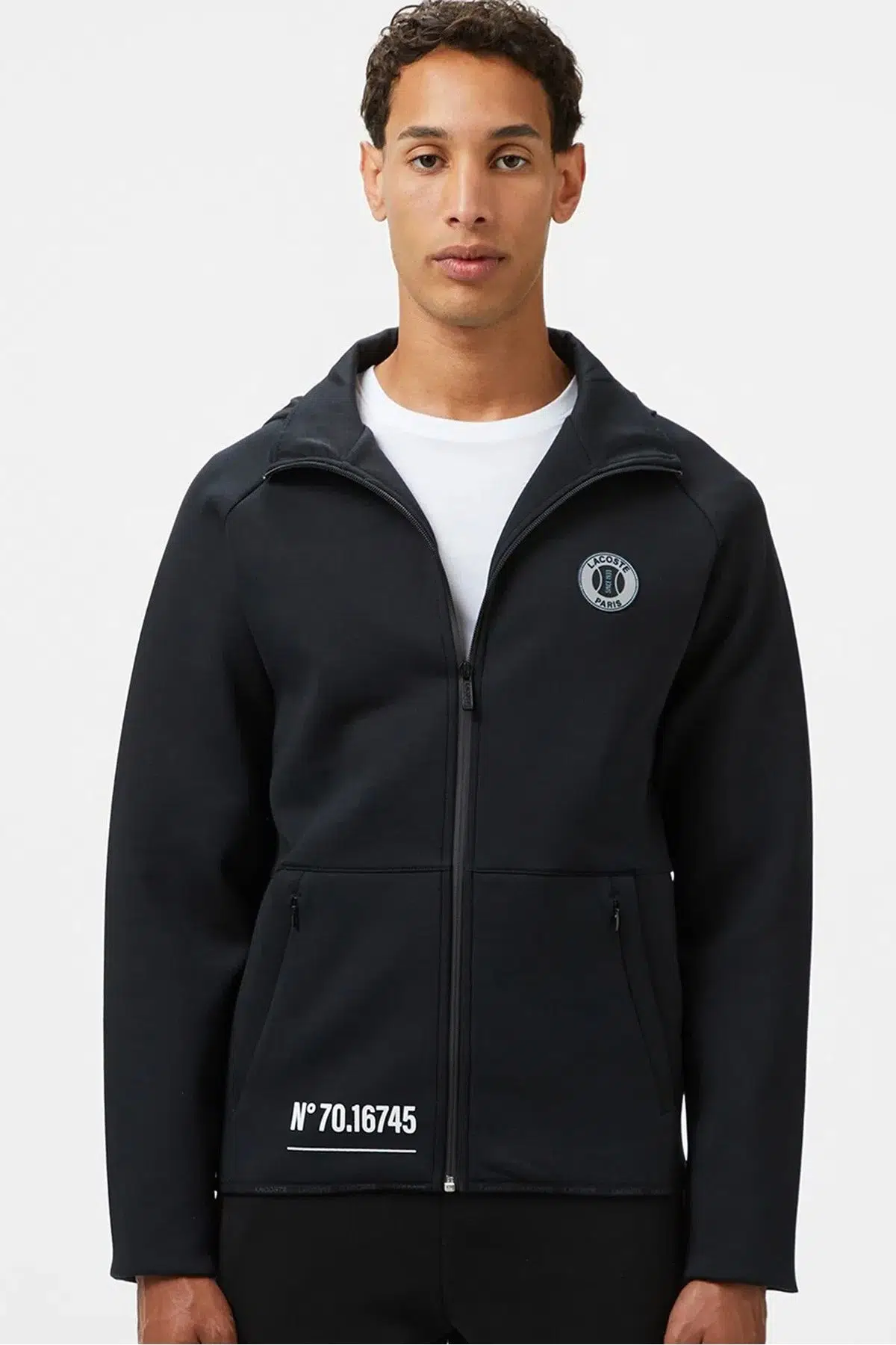Lacoste Men's Full Zip Hoodie Sweatshirt Erkek Kapüşonlu Tam Fermuar Sweatshirt Siyah