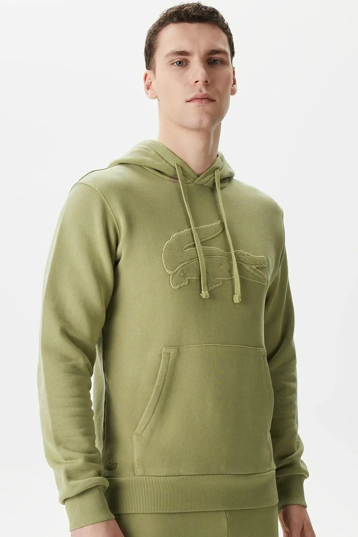 Lacoste Relaxed Fit Men's Hoodie Sweatshirt Erkek Kapüşonlu Sweatshirt Haki