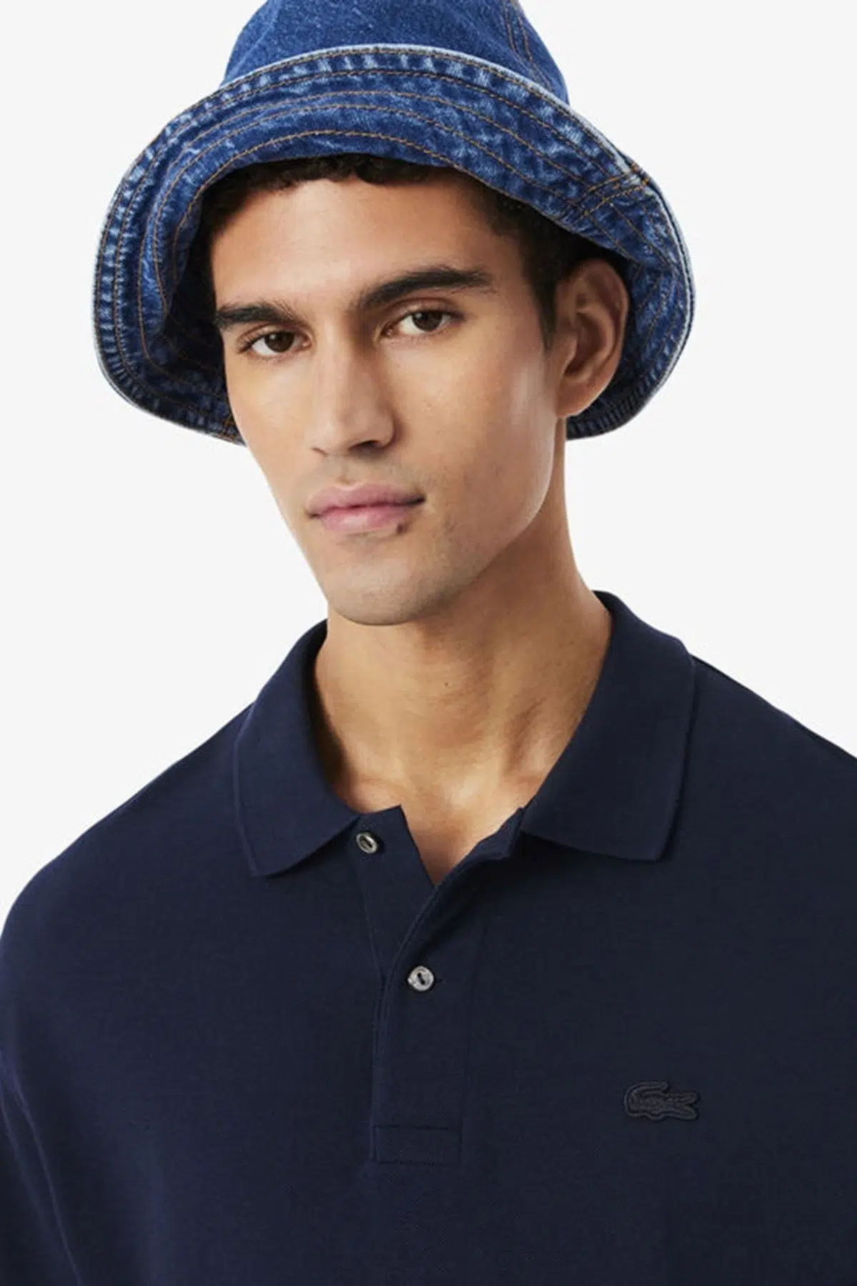 Lacoste Men's Loose Fit Kalın Pike Kumaş Polo T-shirt Erkek Polo Yaka Tişört Lacivert