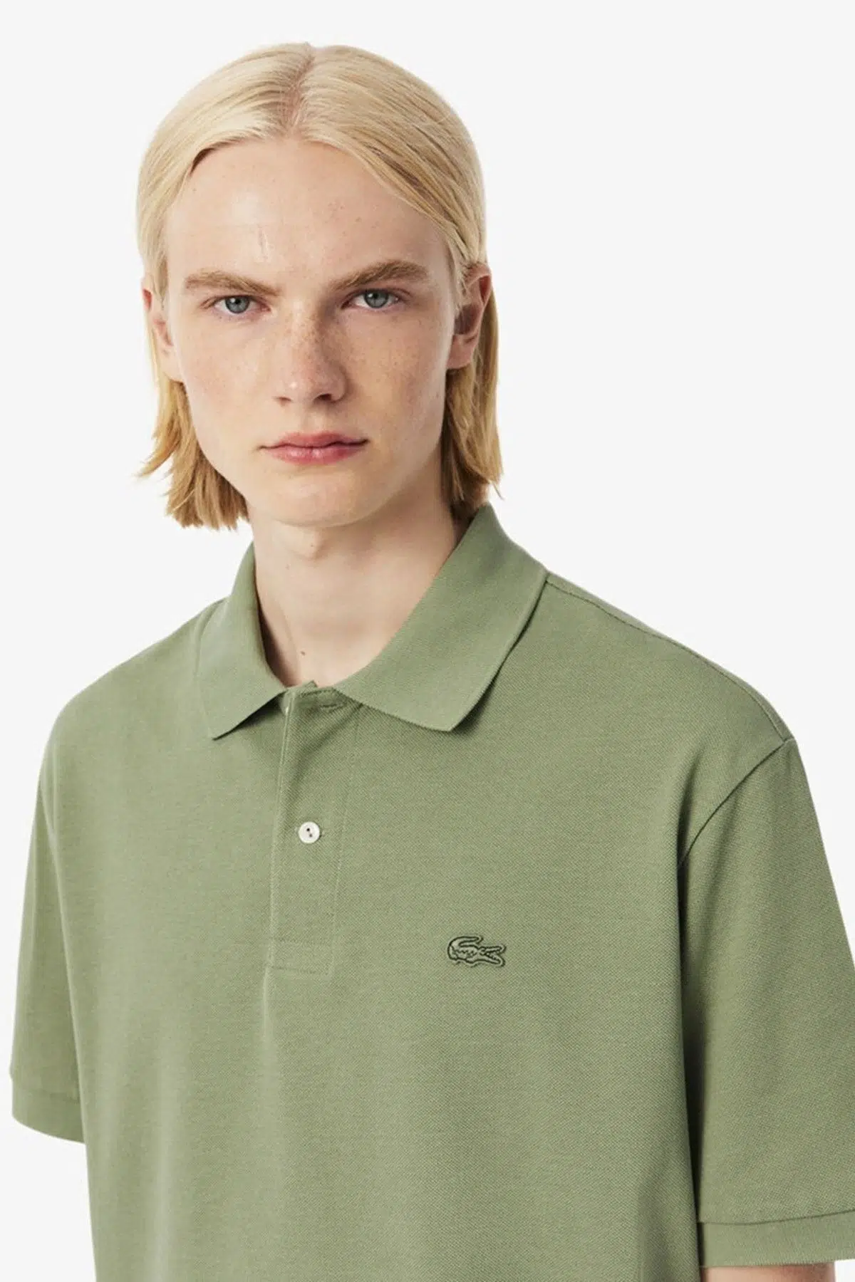 Lacoste Men's Loose Fit Kalın Pike Kumaş Polo T-shirt Erkek Polo Yaka Tişört Yeşil