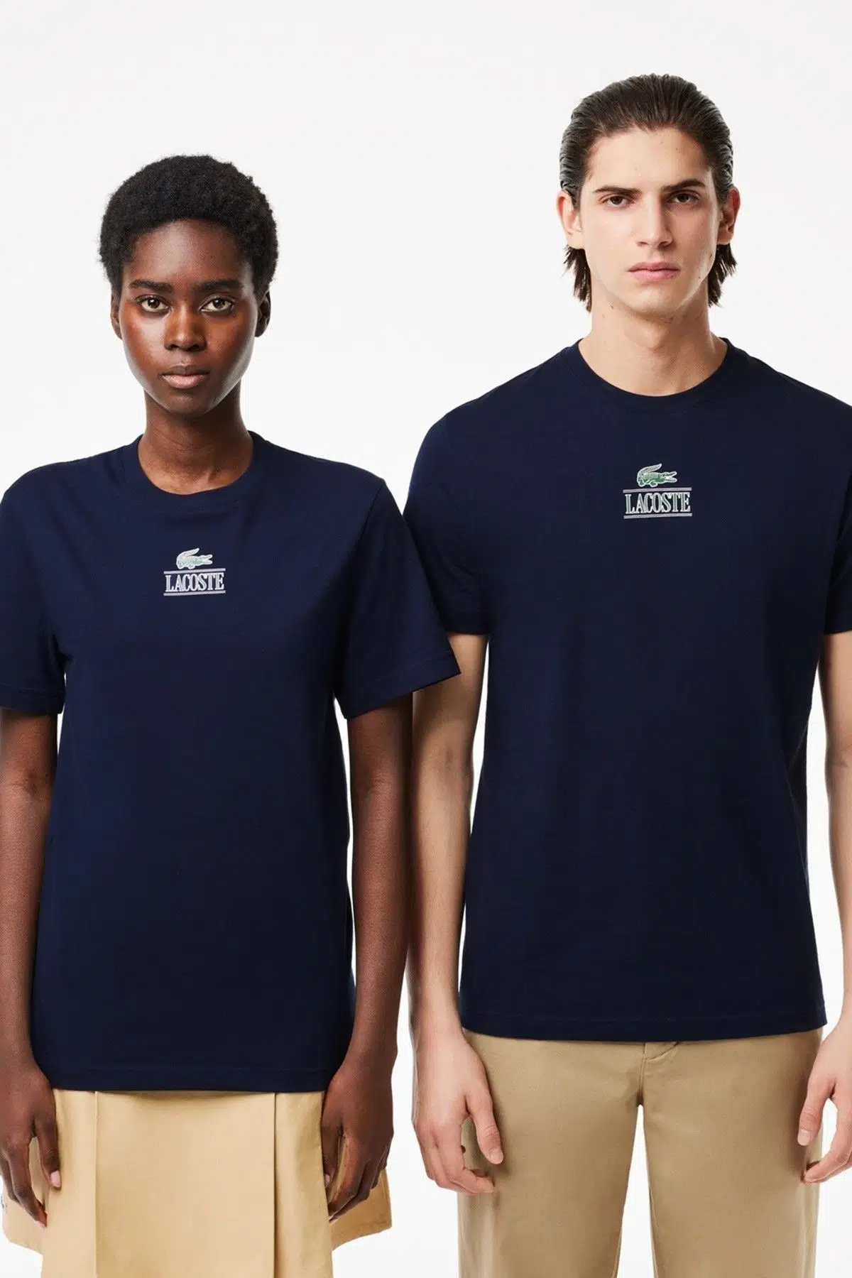 Lacoste Unisex Regular Fit Crew Neck Graphic T-Shirt Navy Bisiklet Yaka Erkek Tişört Lacivert